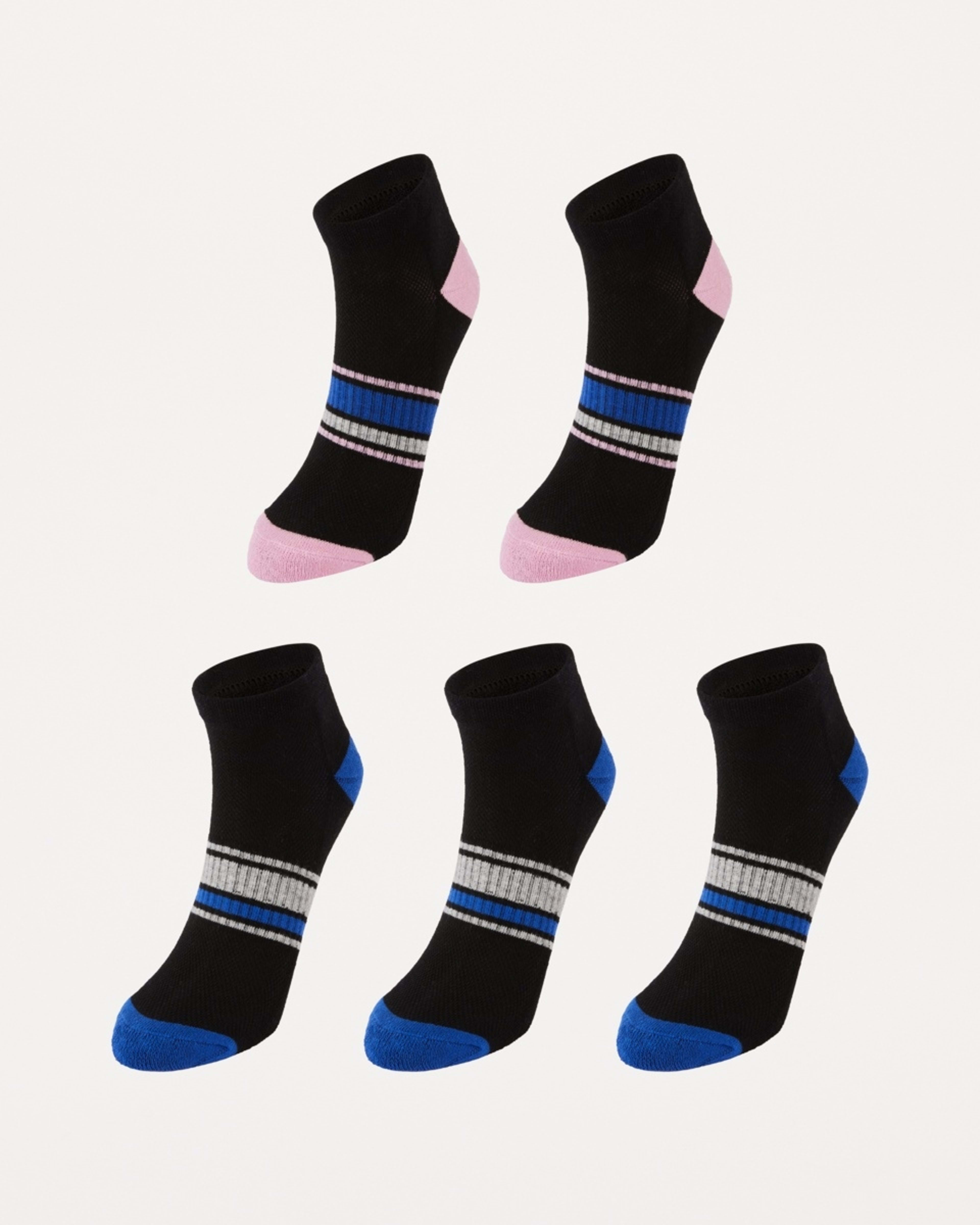 1 5 Pack Active Anklet Socks with Arch Support BLUE, BLACK, 1 of 3