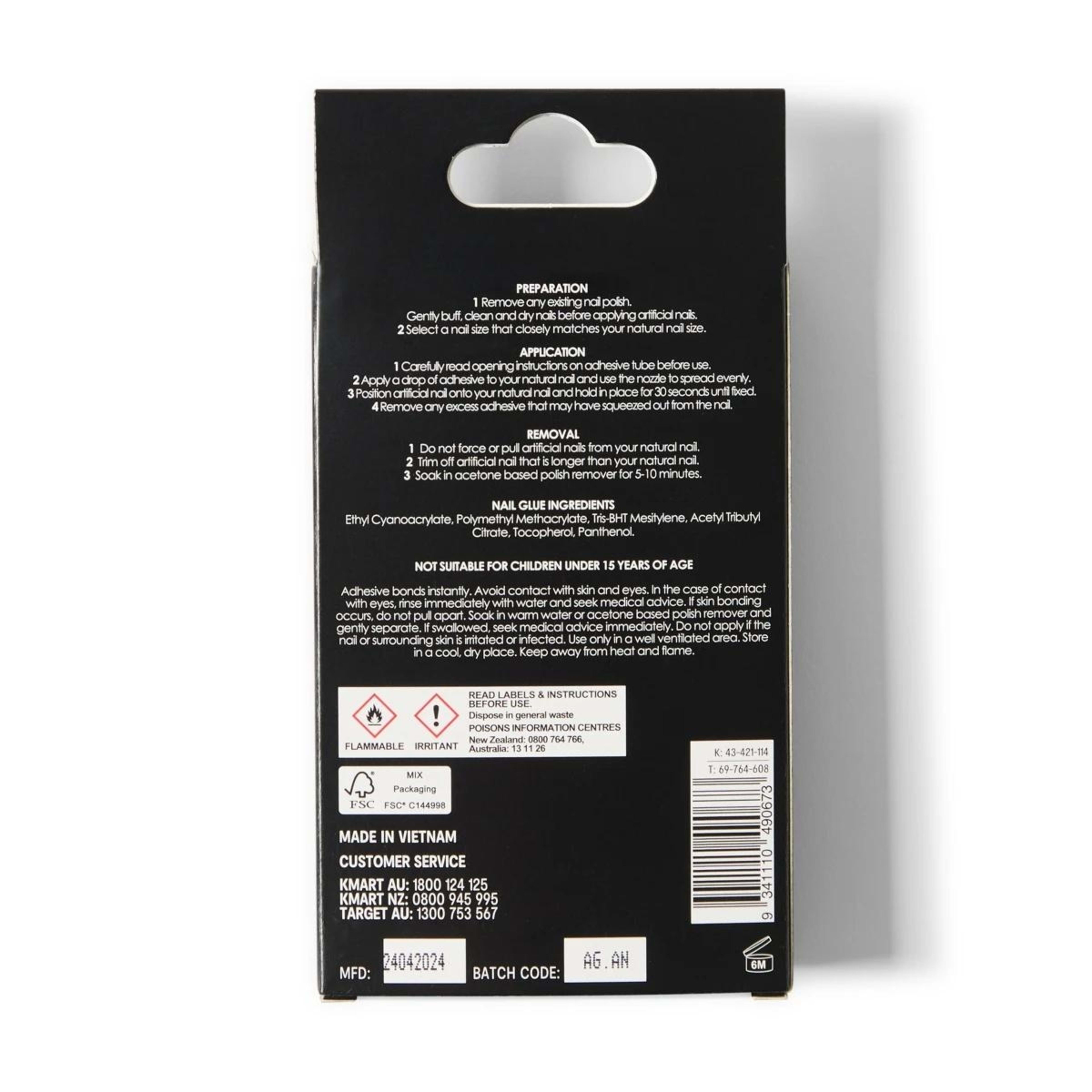 2 OXX Cosmetics 100 Pack Artificial Nails with Adhesive - Short Square Shape, Clear, 2 of 5