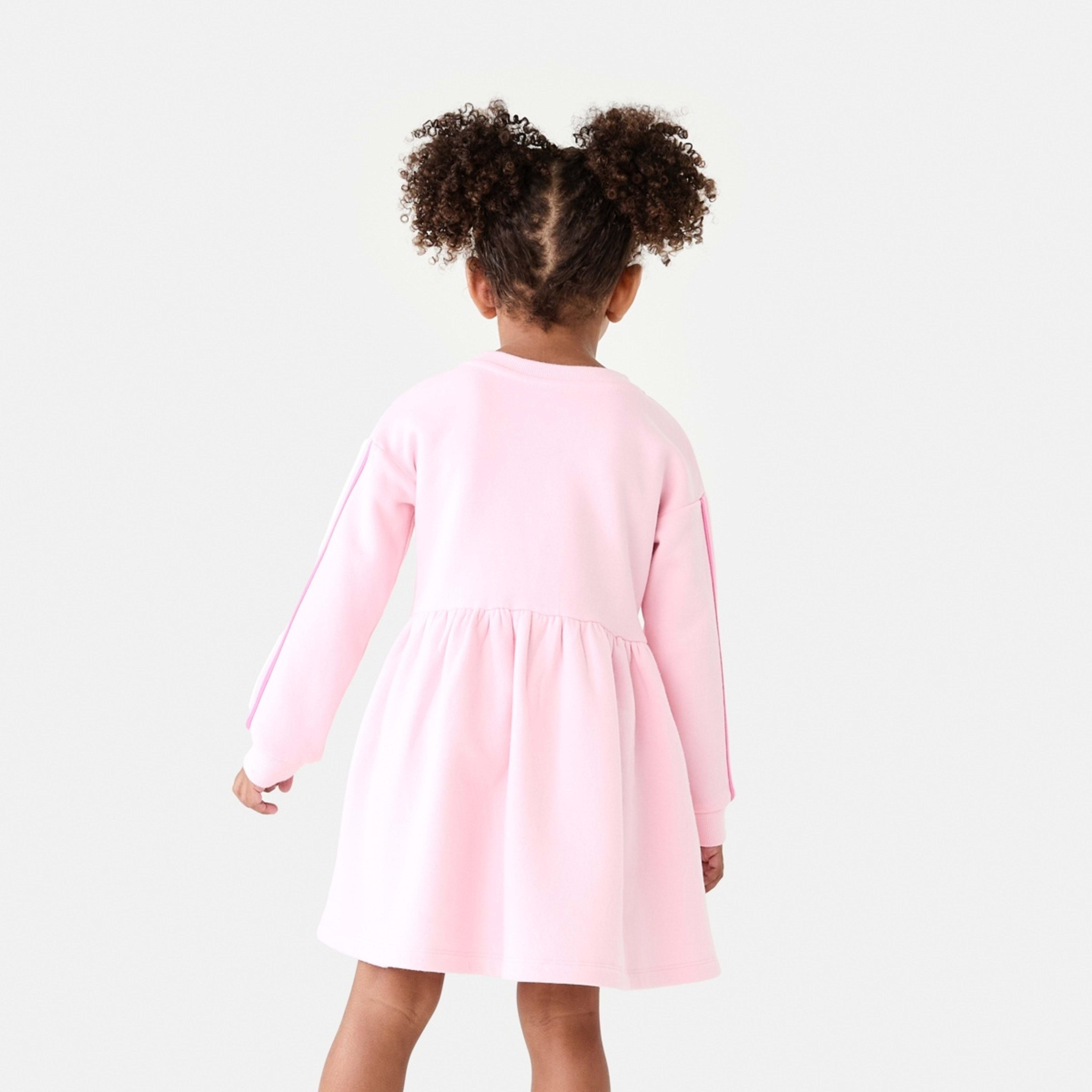2 Taped Fleece Dress Pastel Rainbow Pearl Pink, 2 of 10