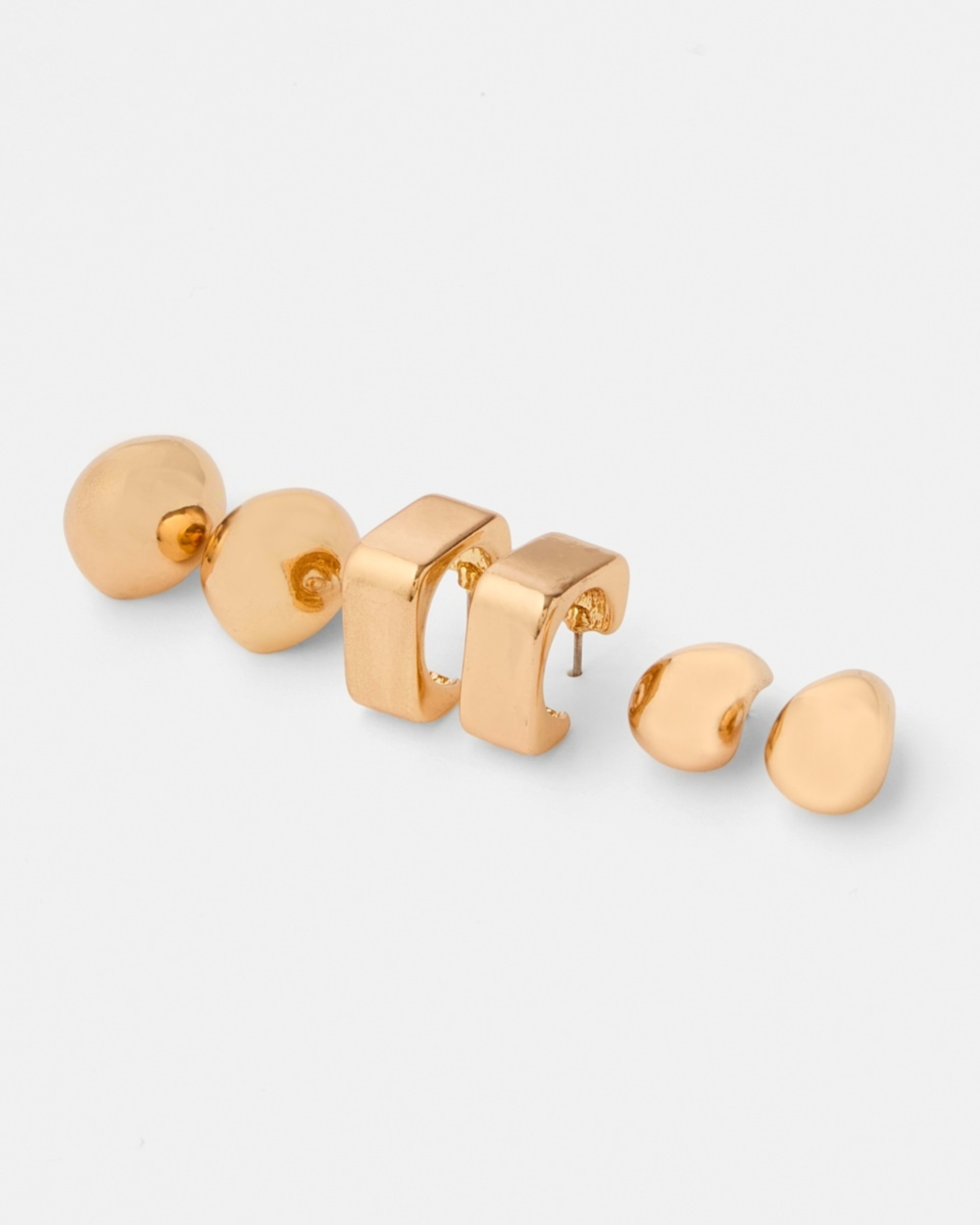 2 3 Pack Hoop Earrings - Gold Tone Gold, 2 of 5