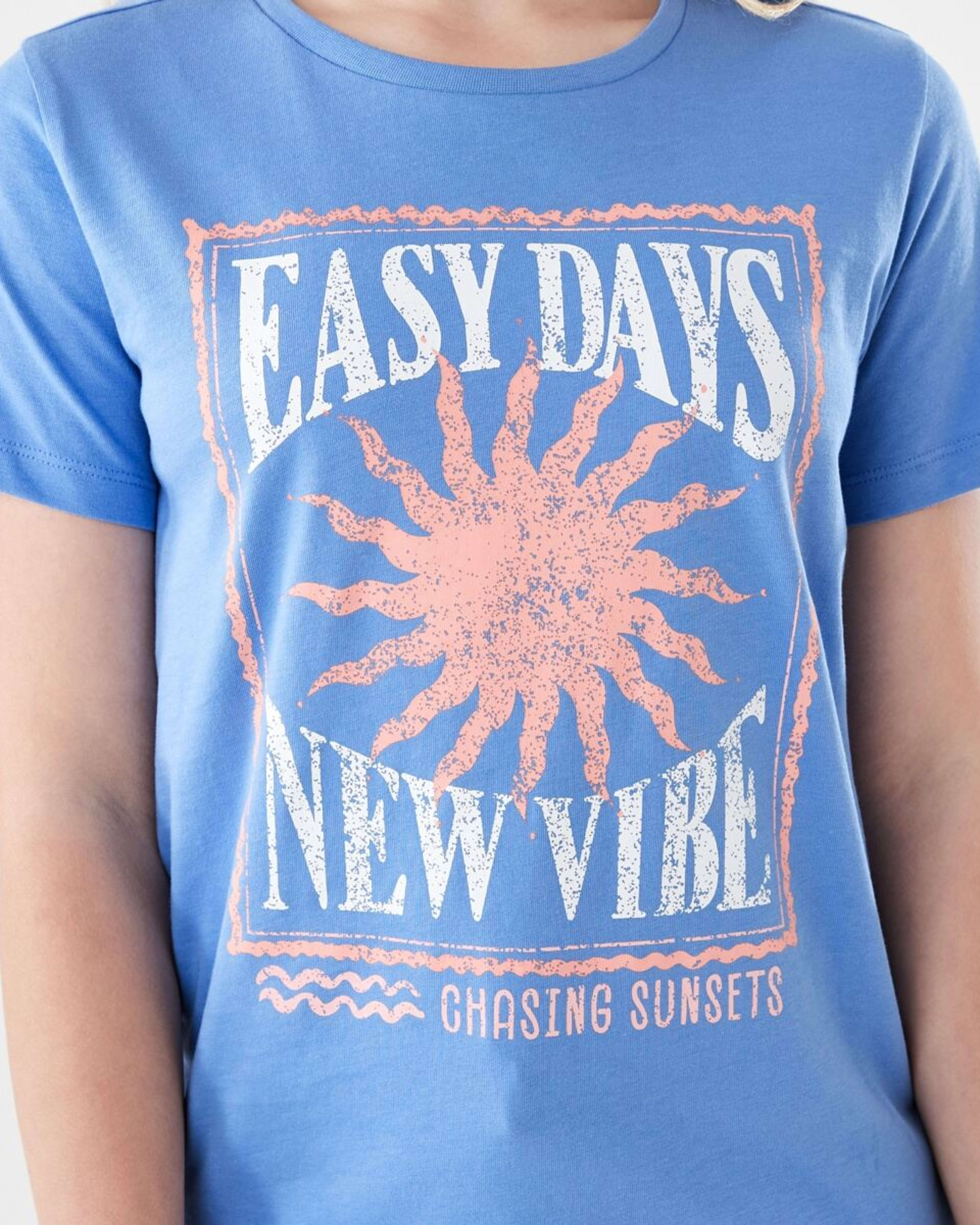4 Short Sleeve Print T-shirt EASY DAYS NEW VIBE BLUE, 4 of 6