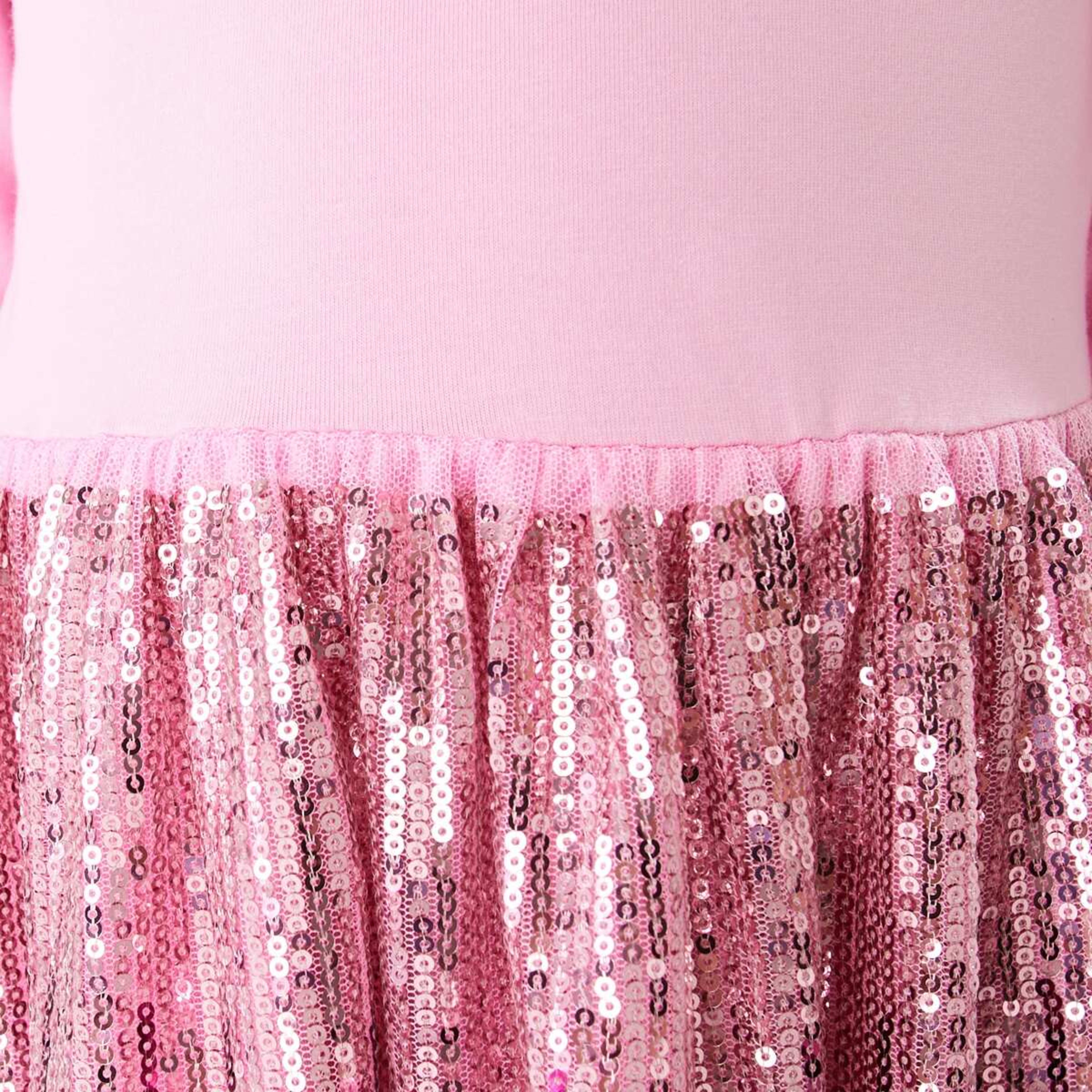 5 Long Sleeve Sequin Tutu Dress Sequin Prismatic Pink, 5 of 10