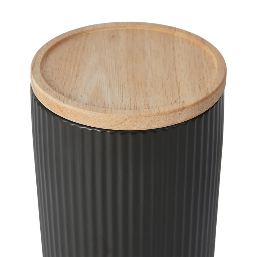 Large Black Ribbed Canister Kmart