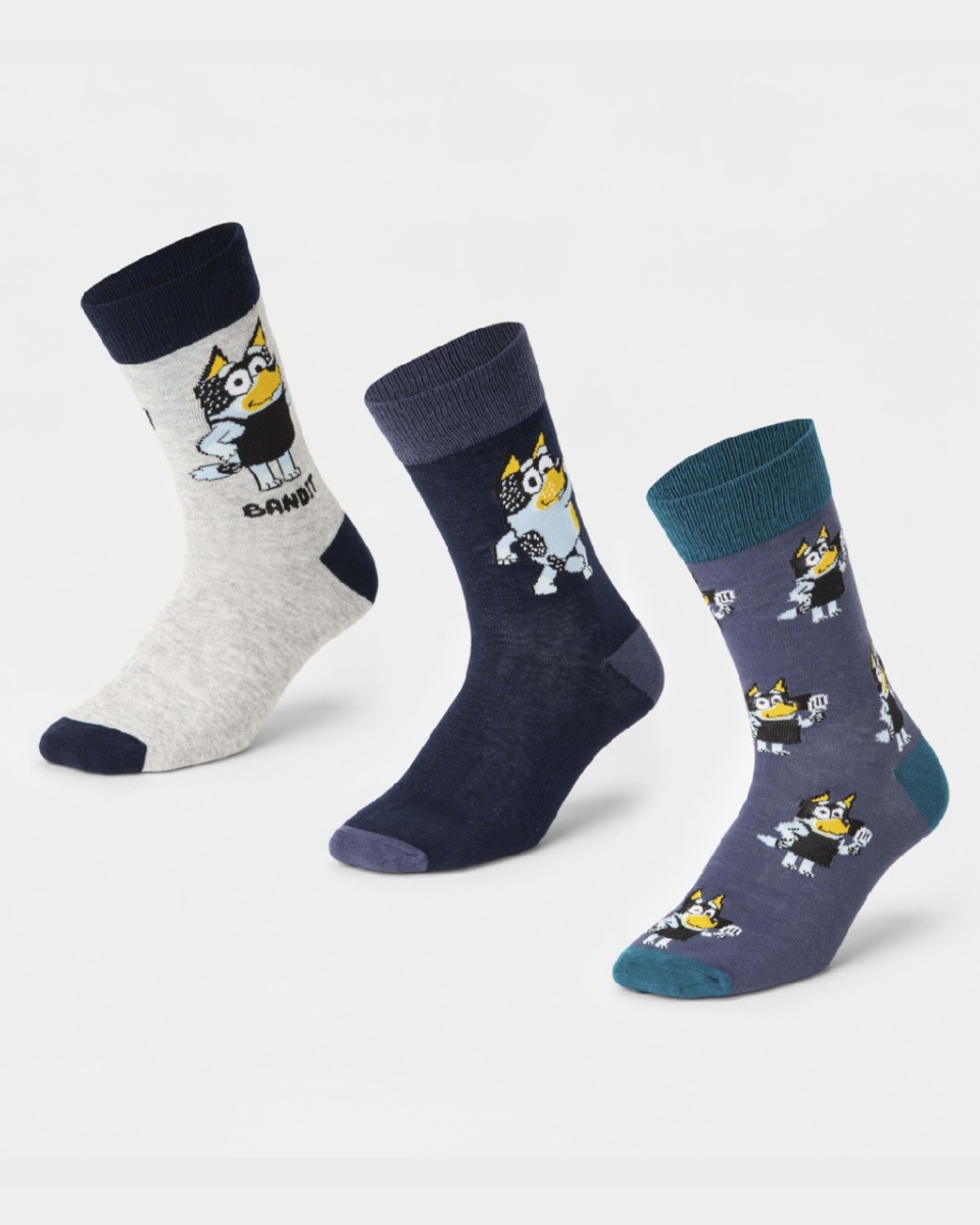 3 Pack Bluey License Socks Kmart