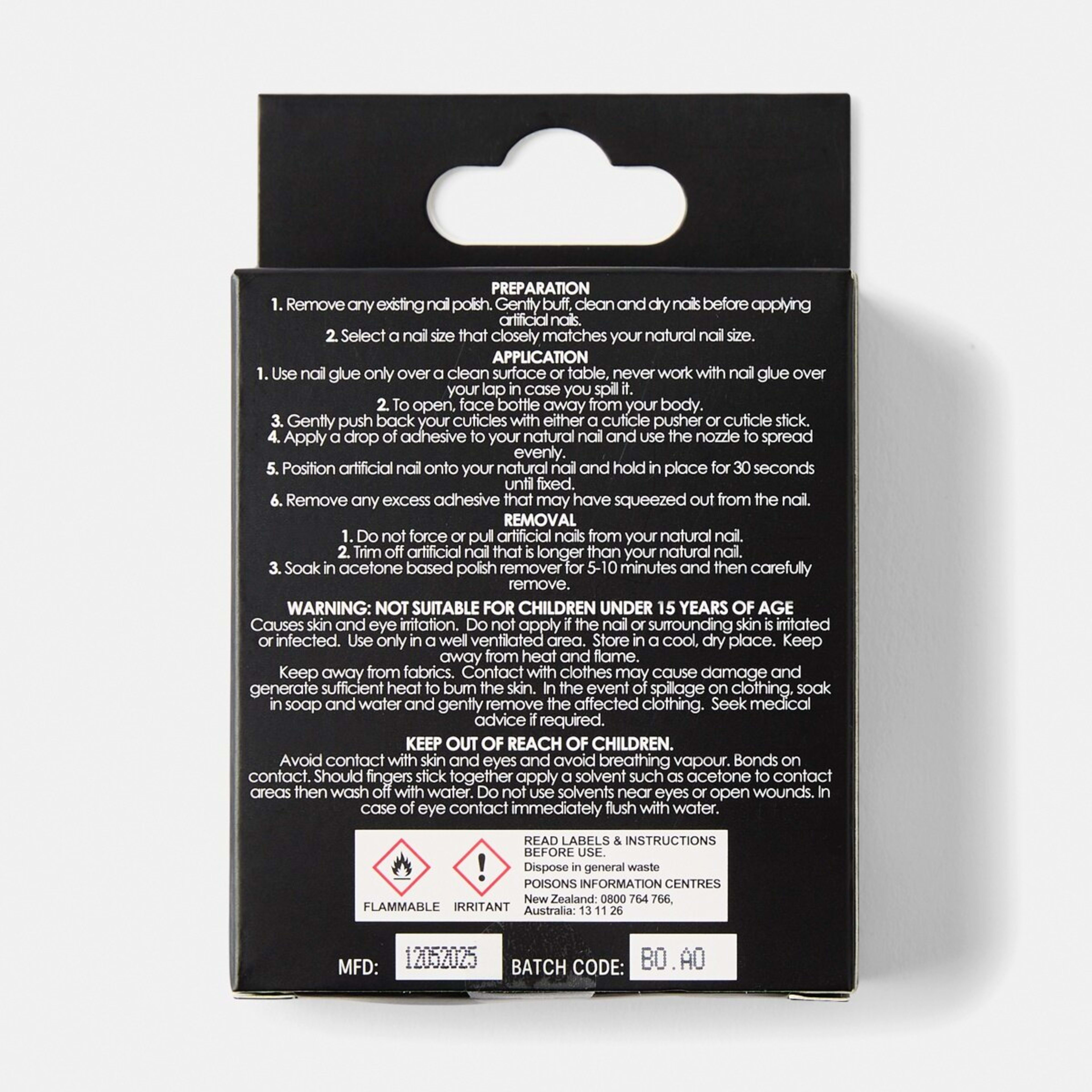 2 OXX Cosmetics 24 Pack Artificial Nails with Adhesive - Stiletto Shape, French Tip, 2 of 5
