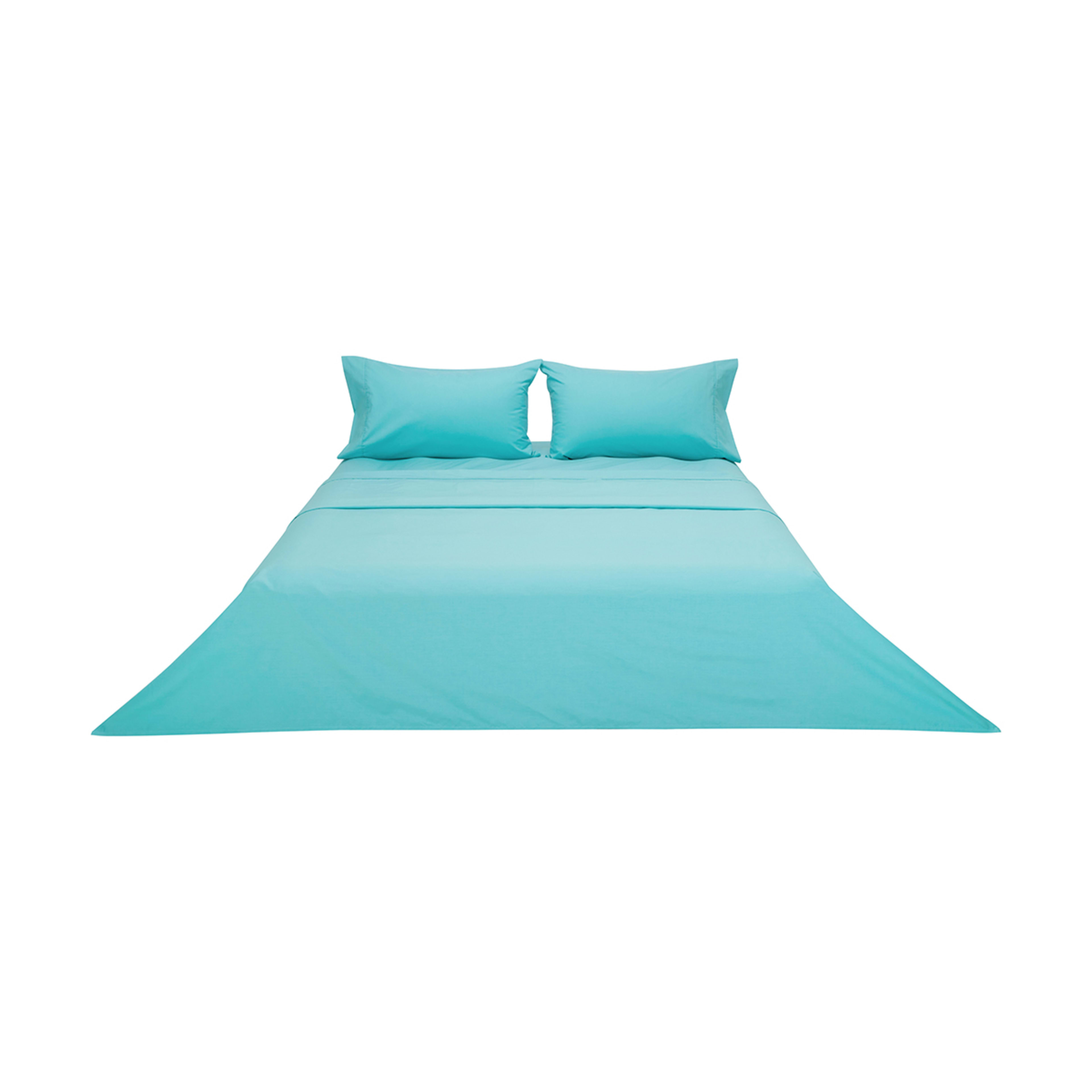 6 180 Thread Count Sheet Set - Double Bed, Aqua, 6 of 7
