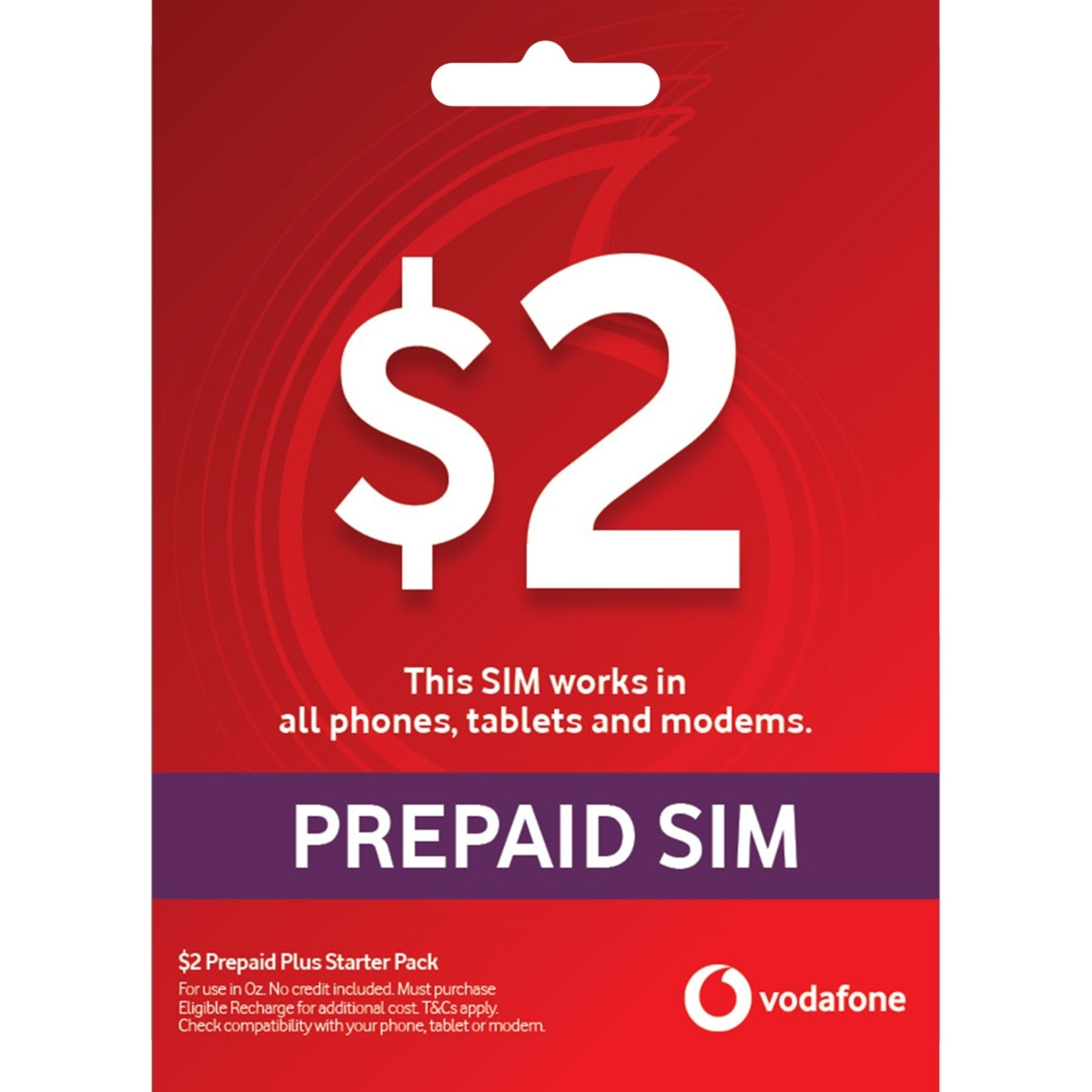 1 Vodafone $2 Prepaid SIM