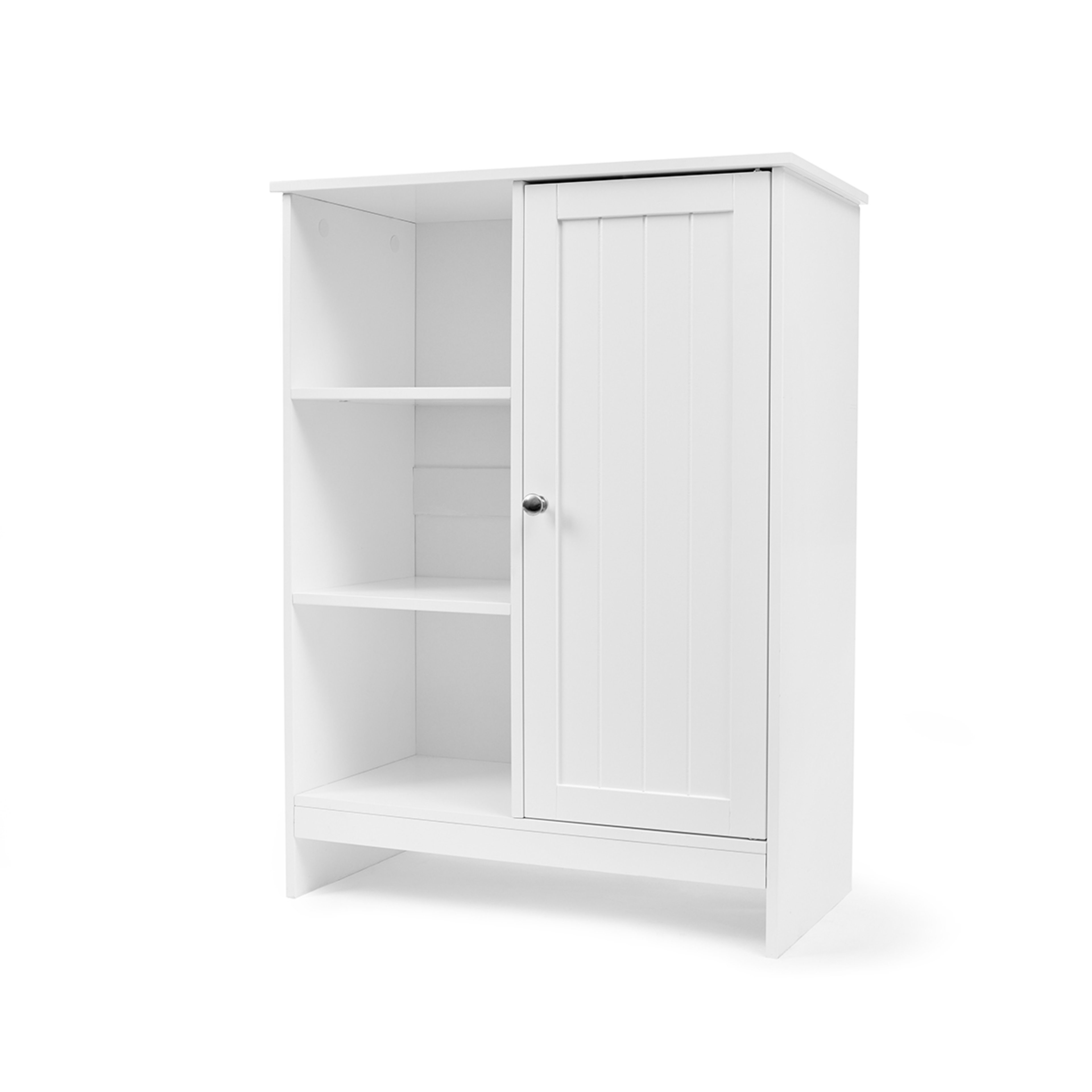 3 Panelled Cabinet with 3 Shelves - White, 3 of 8