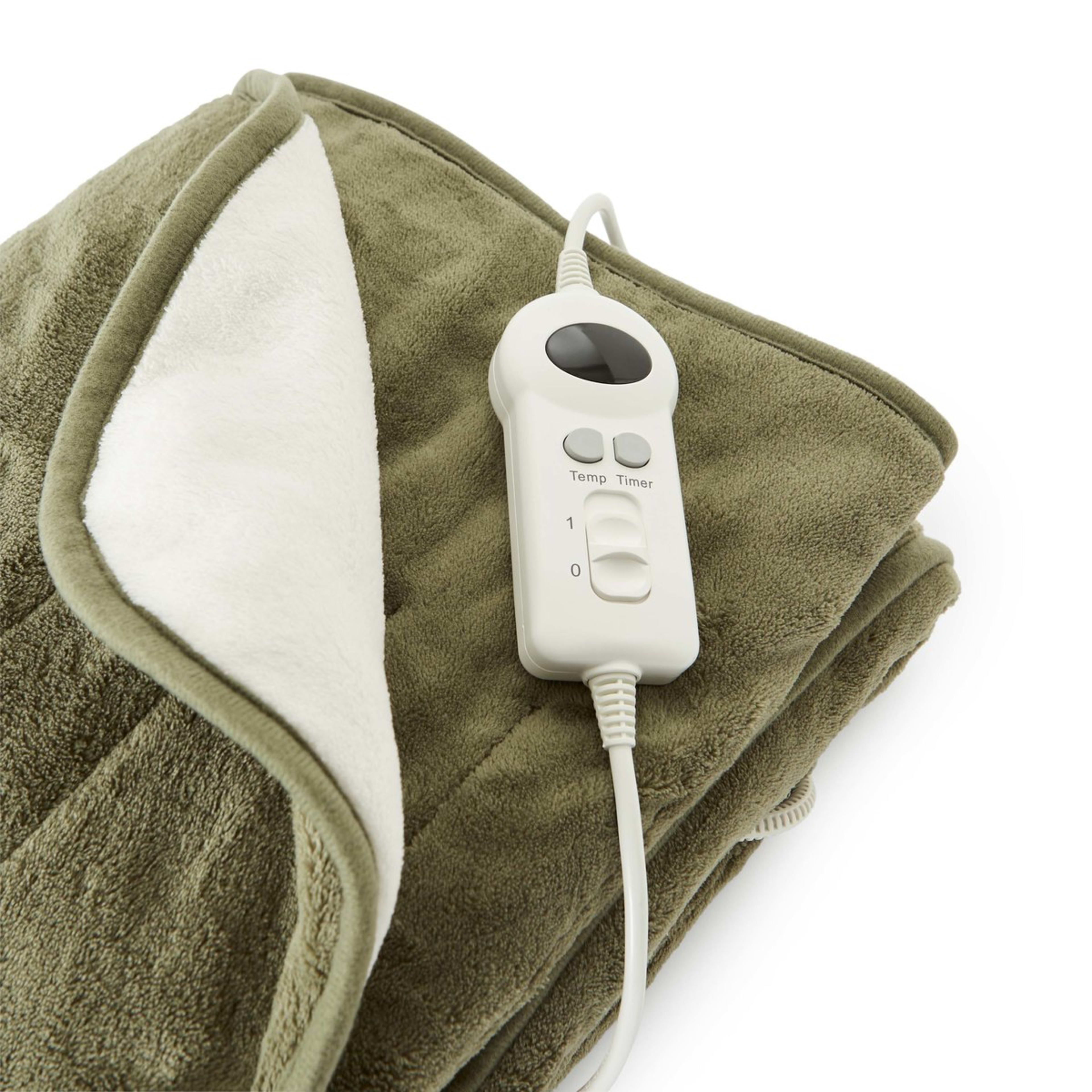 Heated Throw Green and Cream Kmart