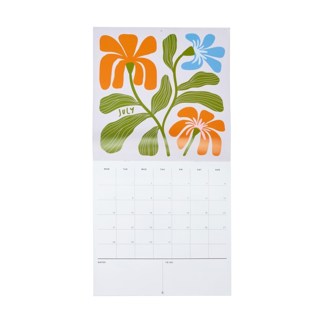 2025 Wall Calendar Flowers Kmart NZ