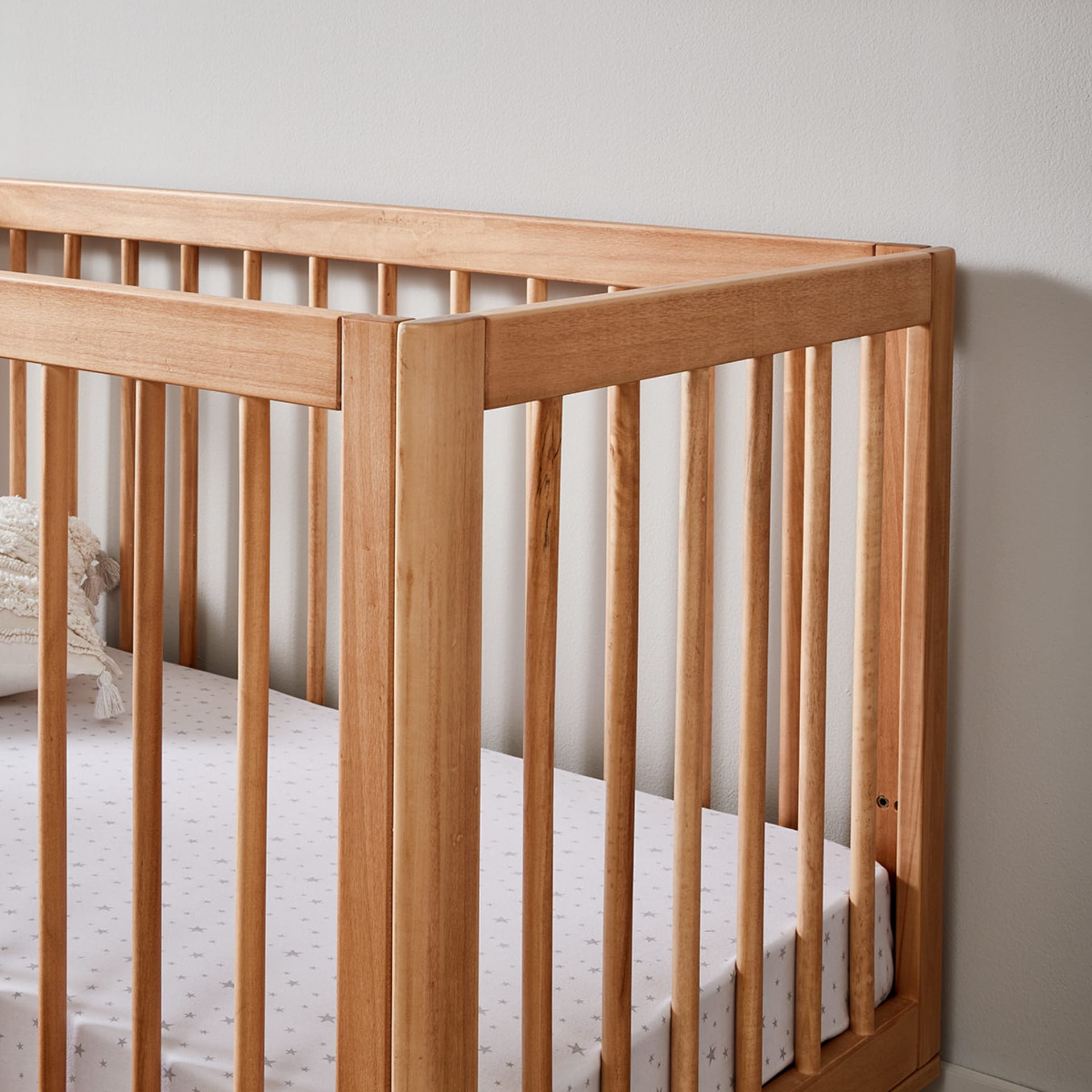 Wooden Cot in Oak Colour Kmart