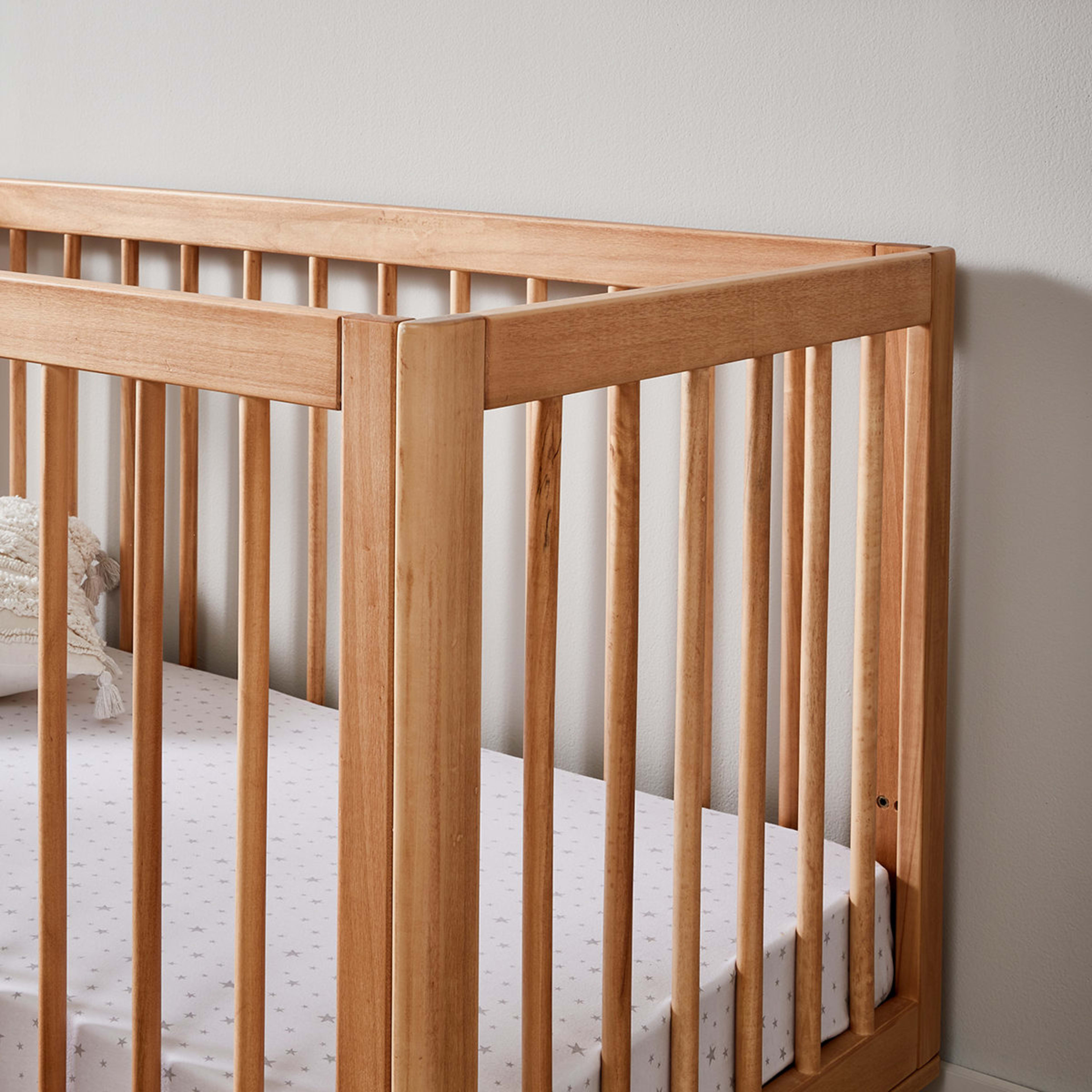 Wooden Cot in Oak Colour Kmart