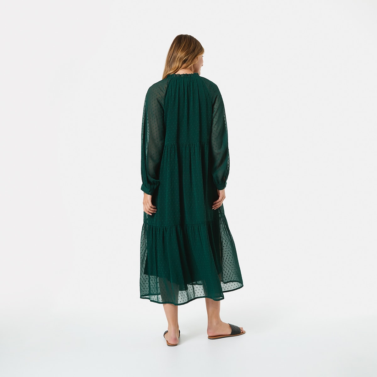Long Sleeve Tiered Maxi Dress Kmart