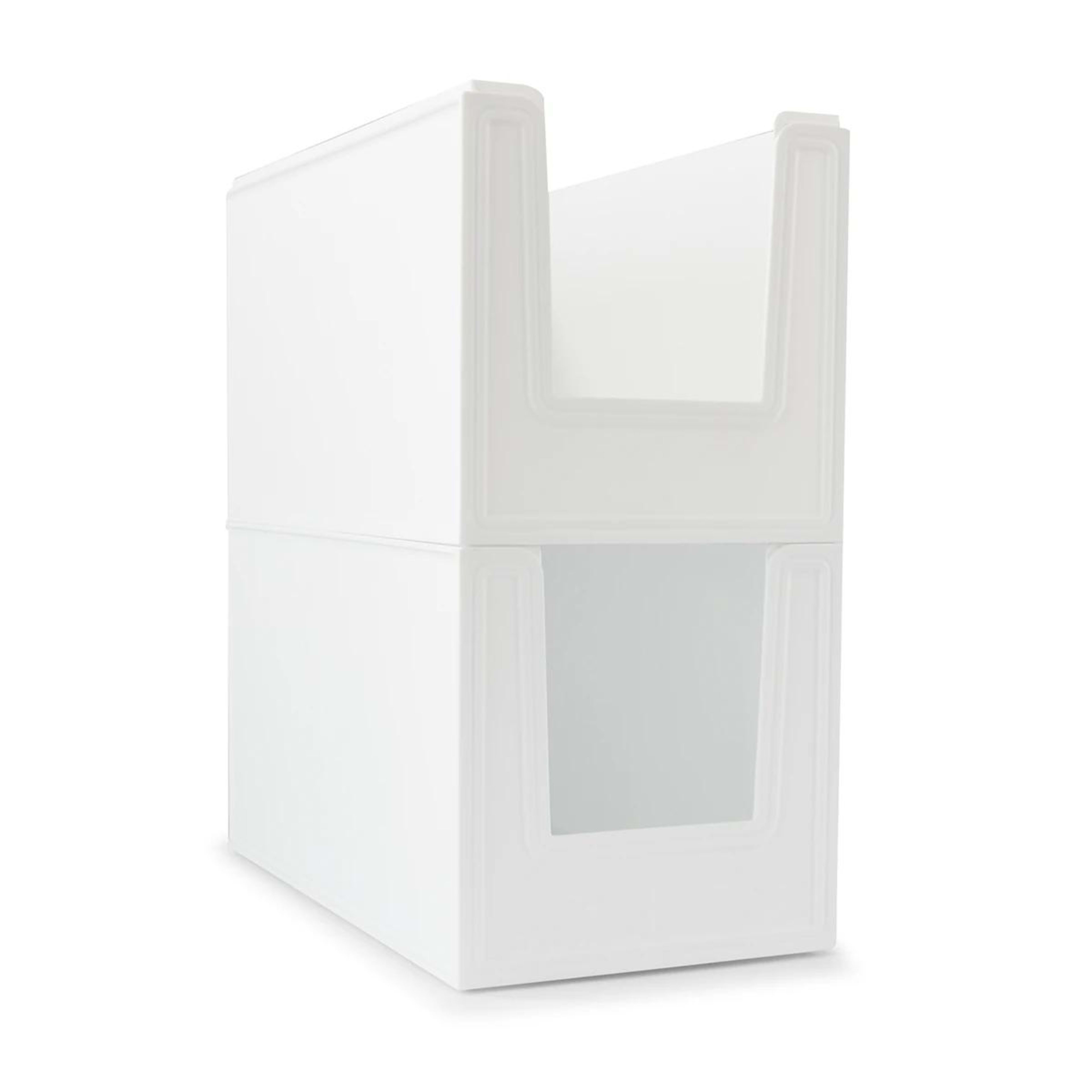 6 15L Modular Open Front Stackable Bin - White, 6 of 10