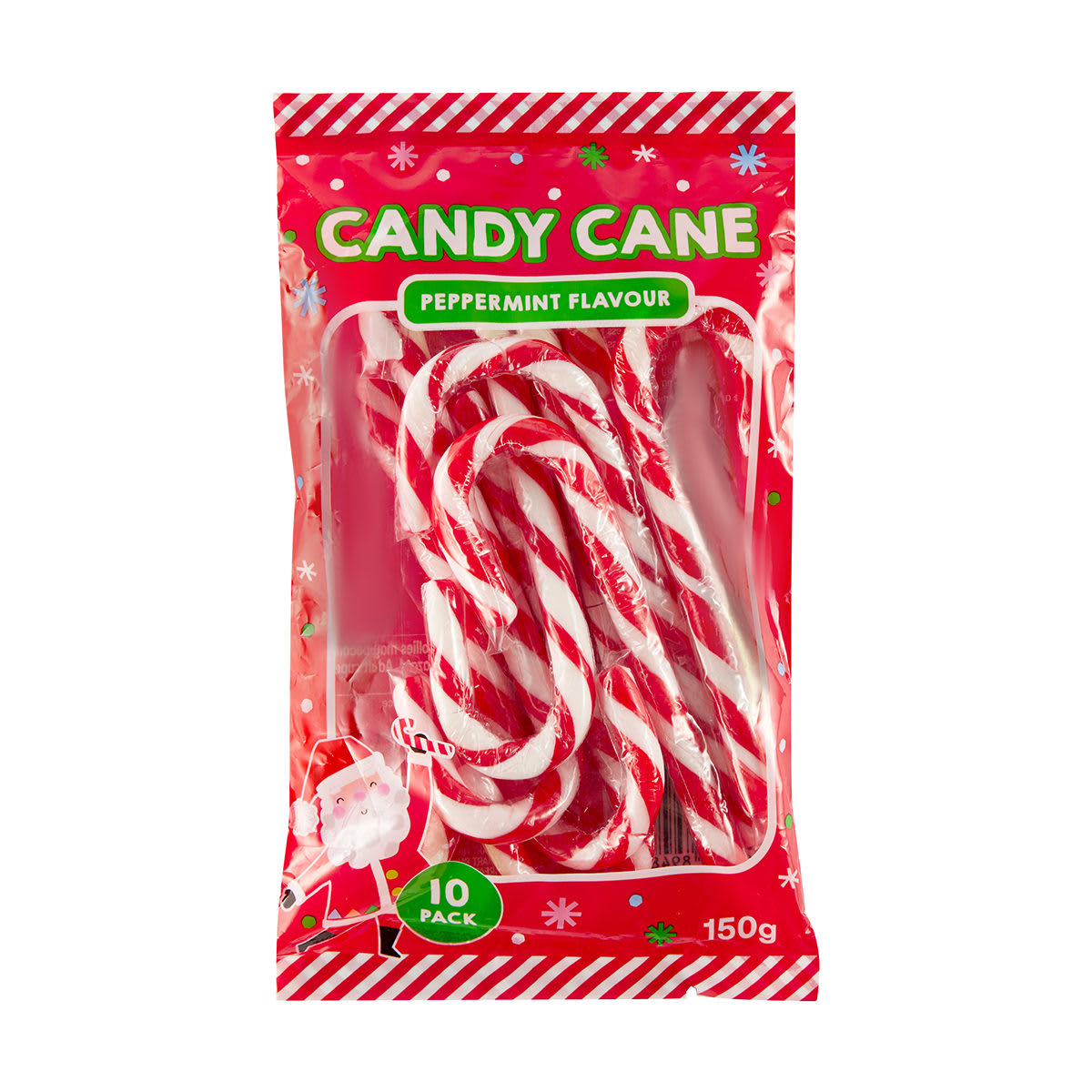 10 Pack Peppermint Flavour Candy Canes 150g Kmart