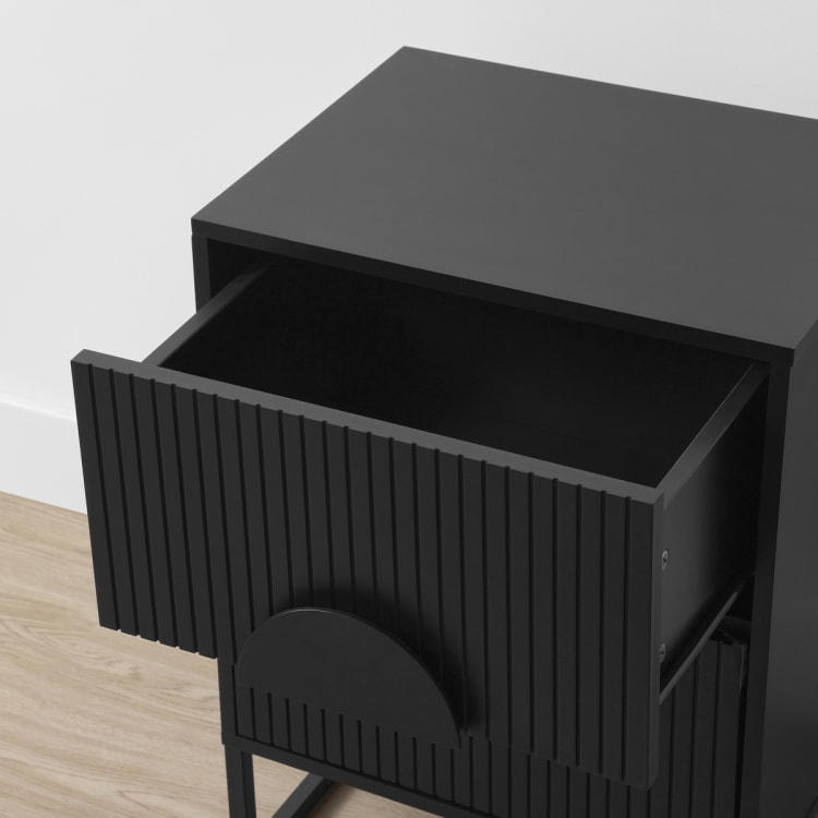 Stevie 2 Drawer Bedside Table - Black - Kmart