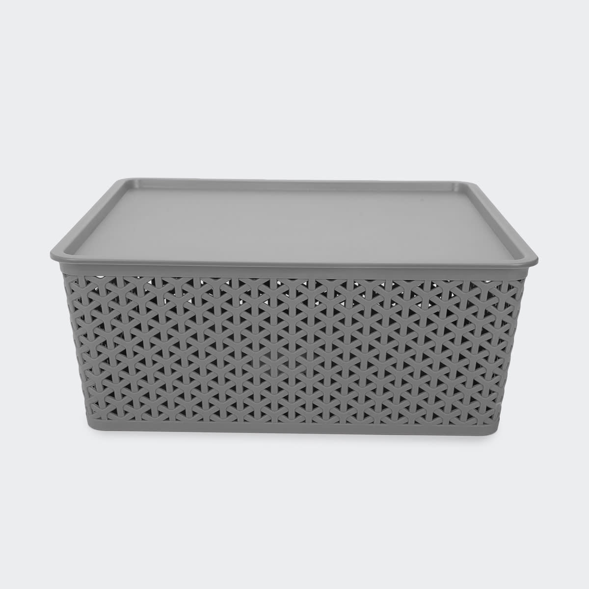 Storage Container with Lid Flat, Grey Kmart