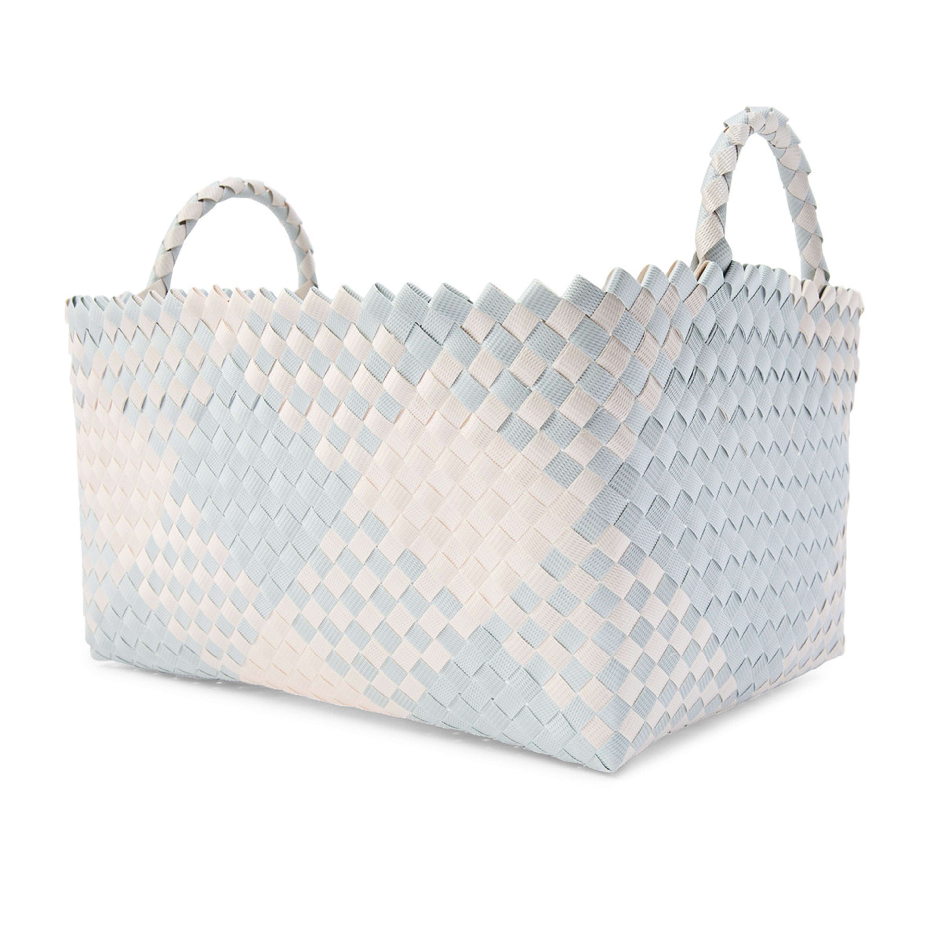 5 Rectangle Check Plastic Basket - Blue, 5 of 7