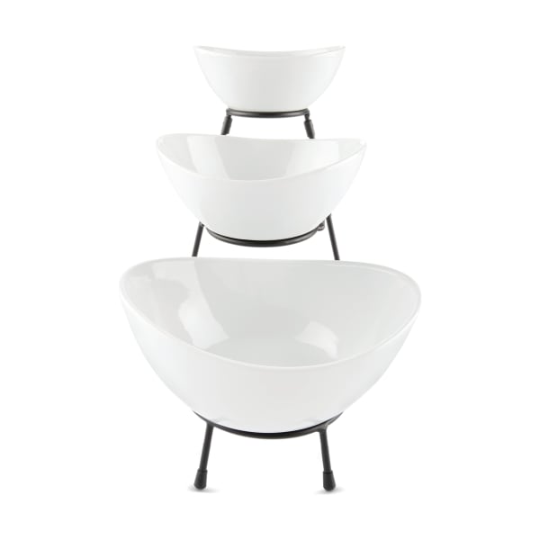 3 Tier Serving Stand With Oval Bowls, 3 Tier Wooden Stand Kmart