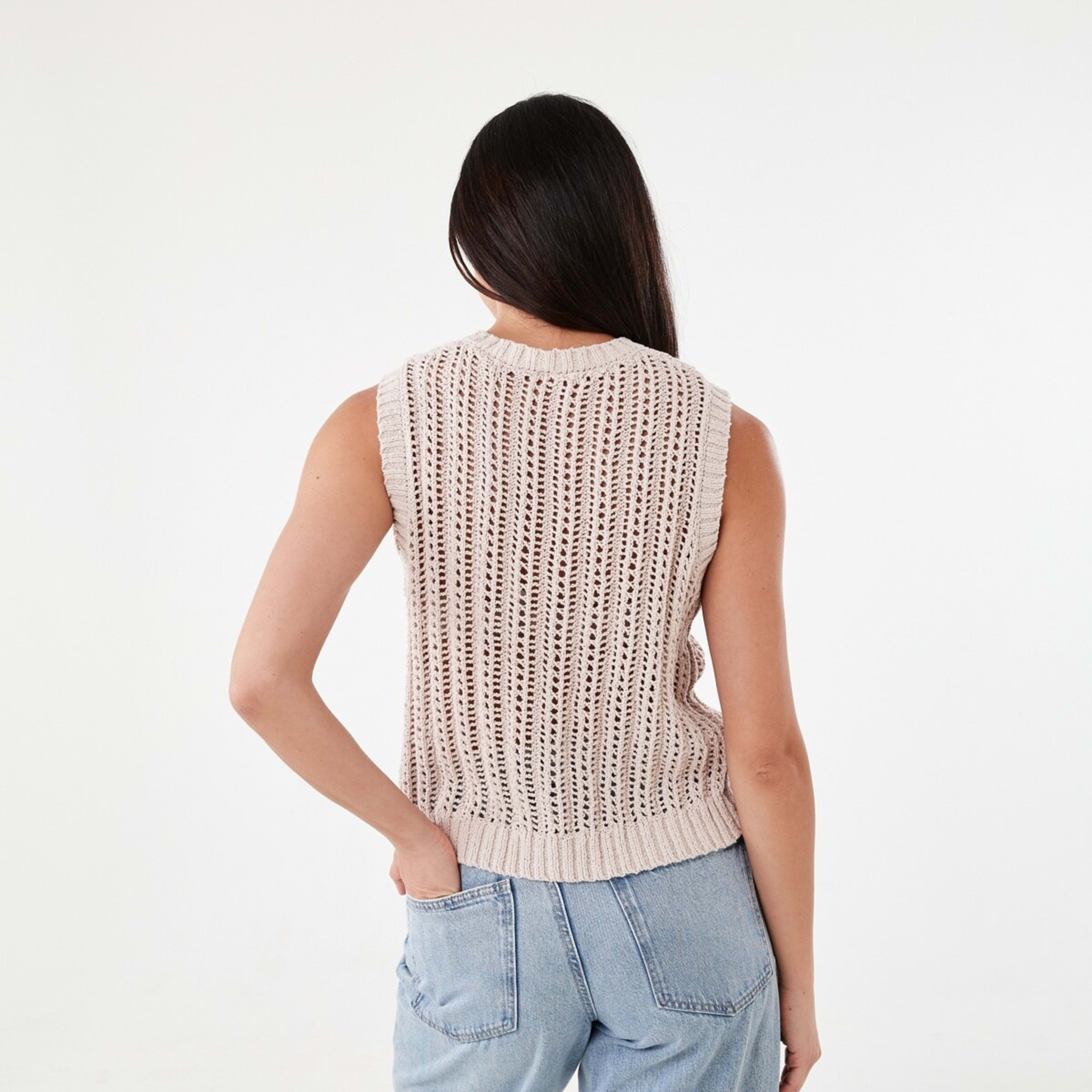 3 Knit Vest Bone Beige, 3 of 6