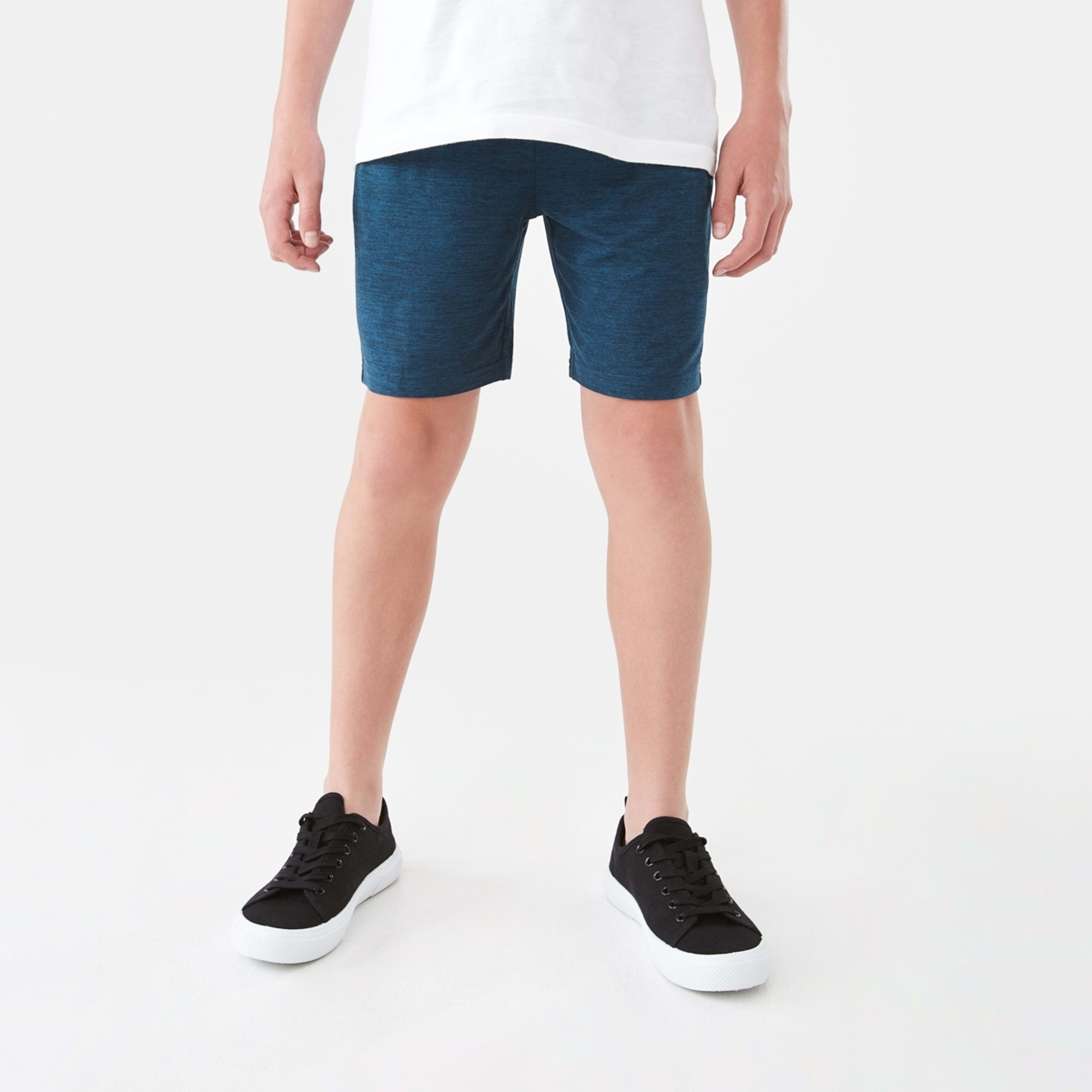 1 Active Kids Knit Shorts Text Blue, 1 of 8
