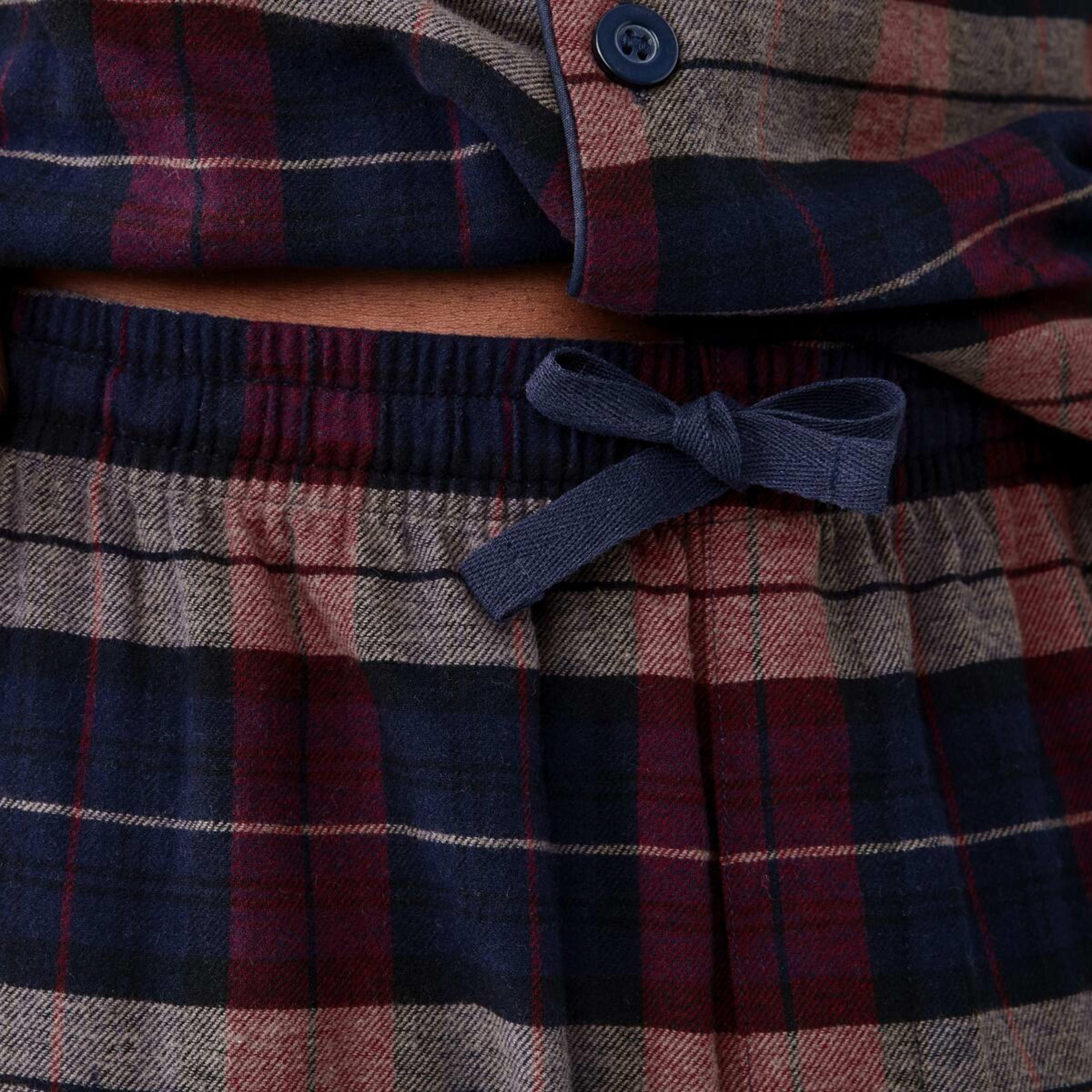 8 Long Sleeve Woven Button Through Pyjama Set Earthwatch Check, 8 of 8