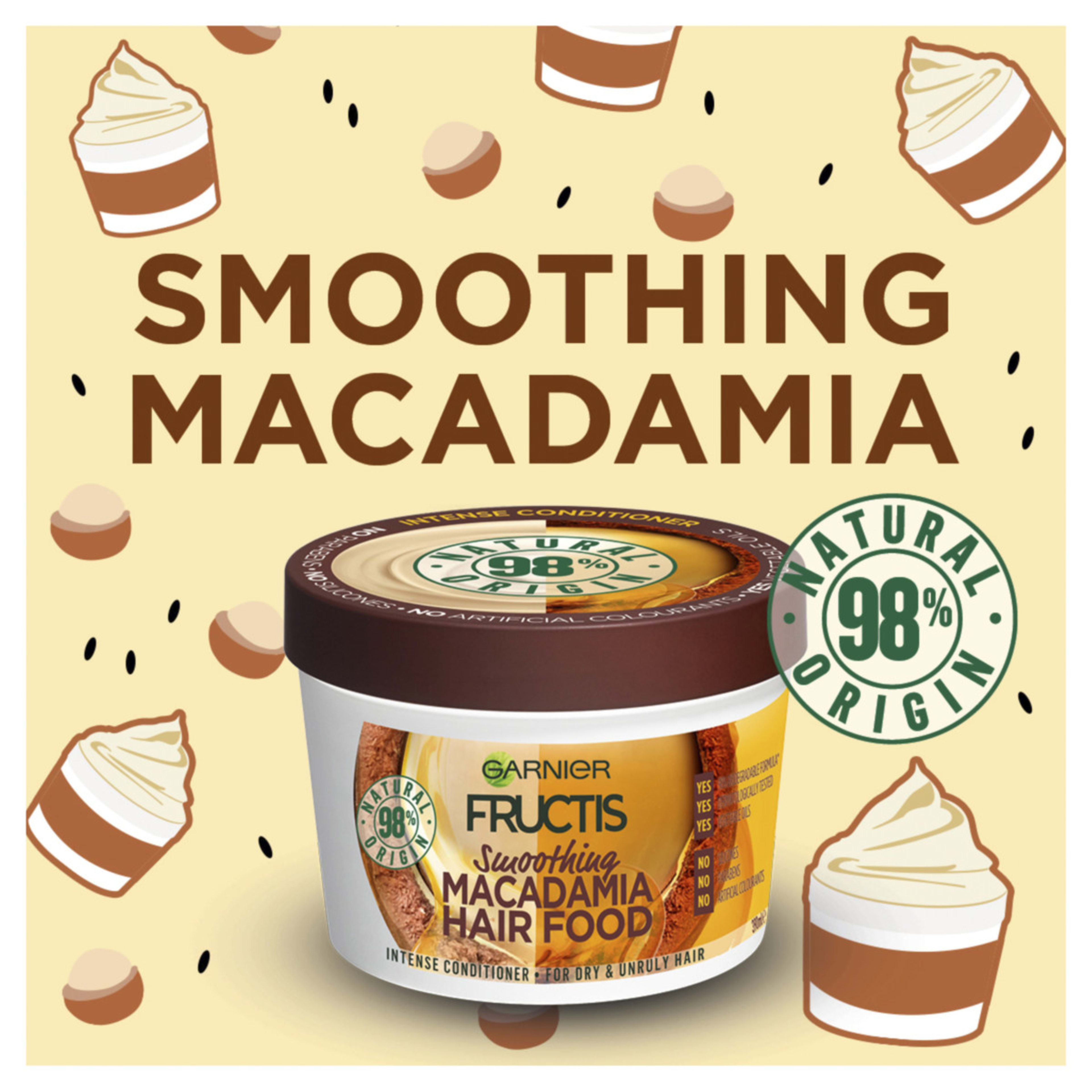 2 Garnier Fructis Smoothing Hair Food 390ml - Macadamia, 2 of 6