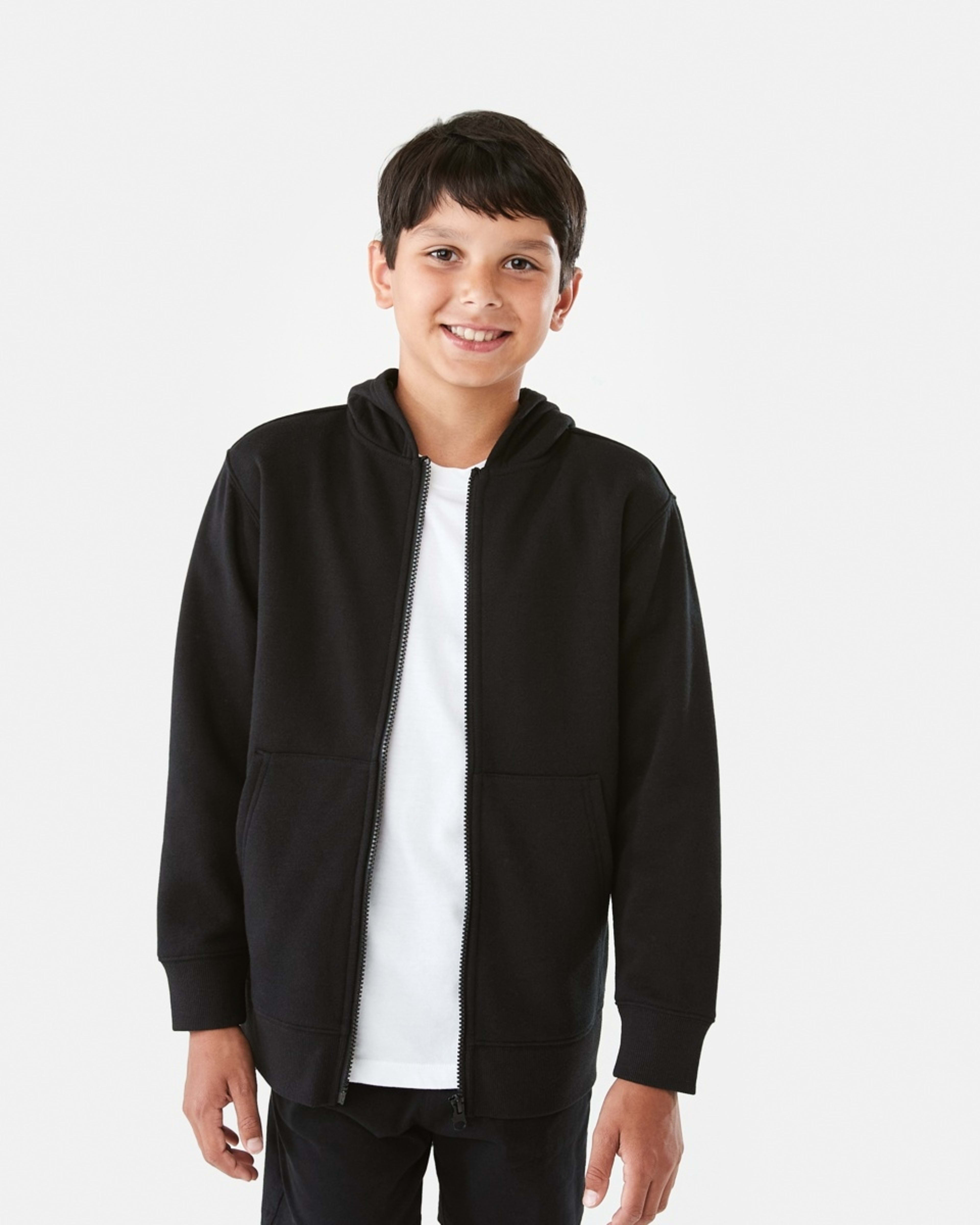 1 Zip Through Hoodie Black, 1 of 10