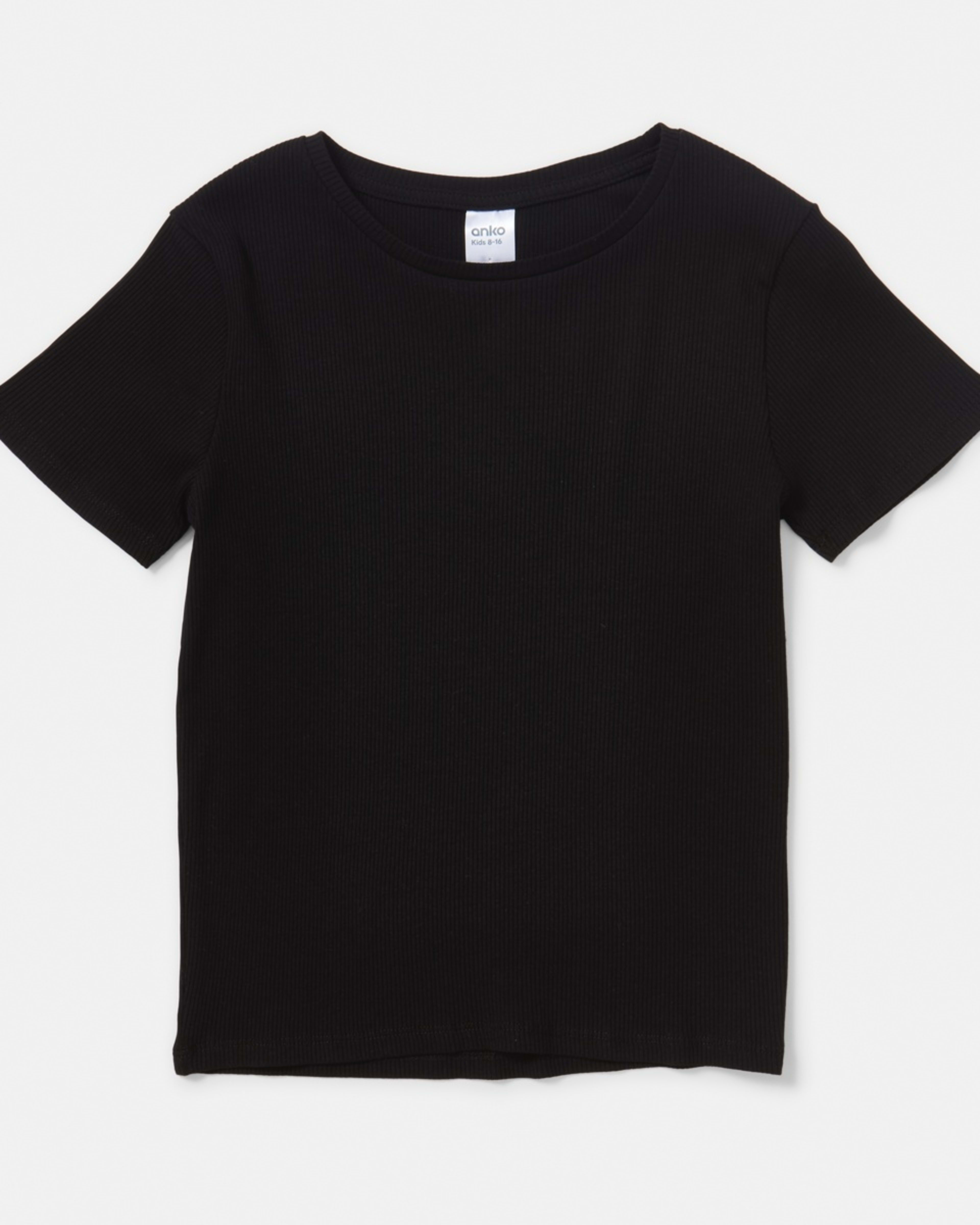 7 Short Sleeve Rib Top Black, 7 of 8