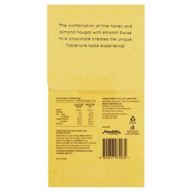 Toblerone Milk Chocolate Gift Bag 120g Kmart