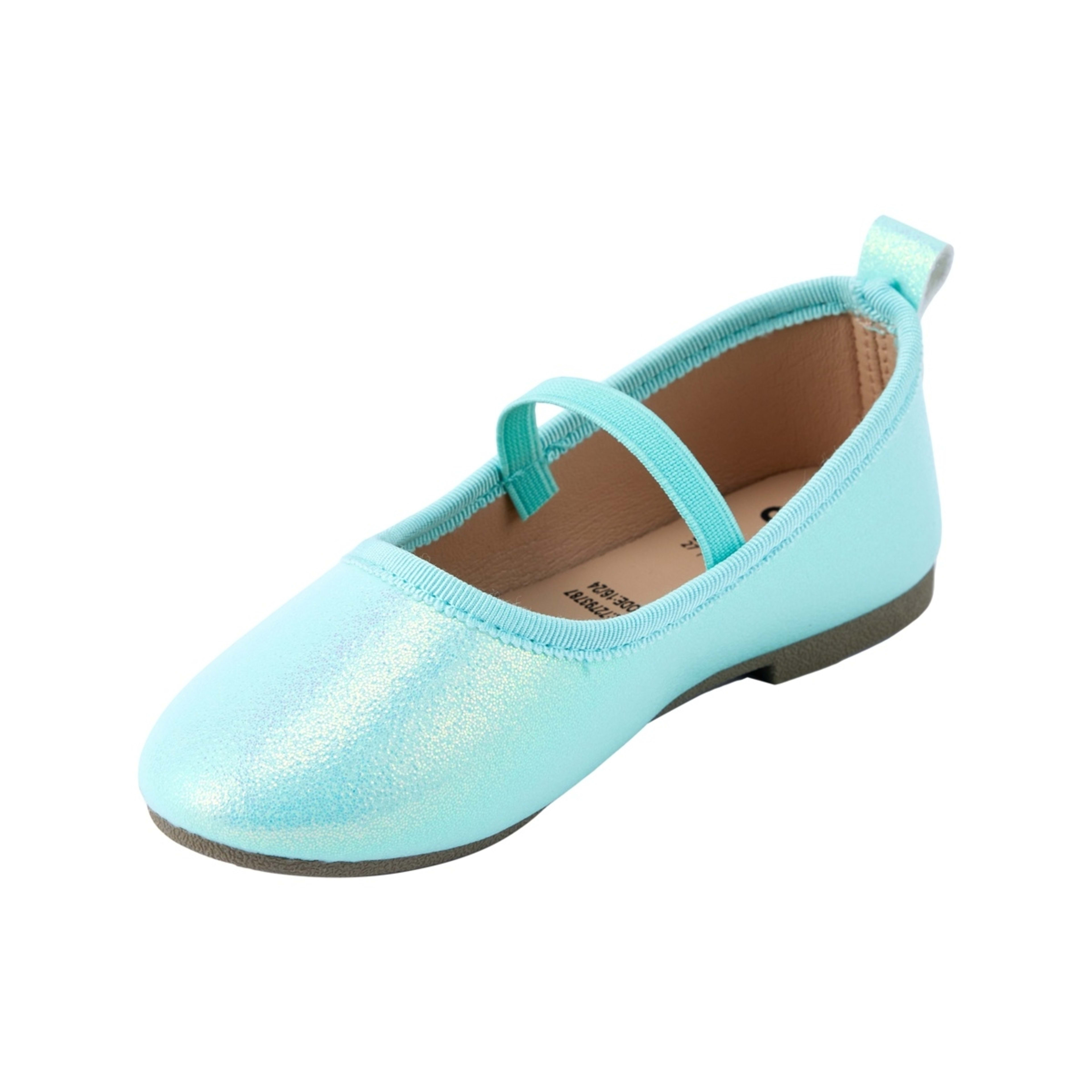 3 Junior Glitter Flats Aqua Shimmer, 3 of 5