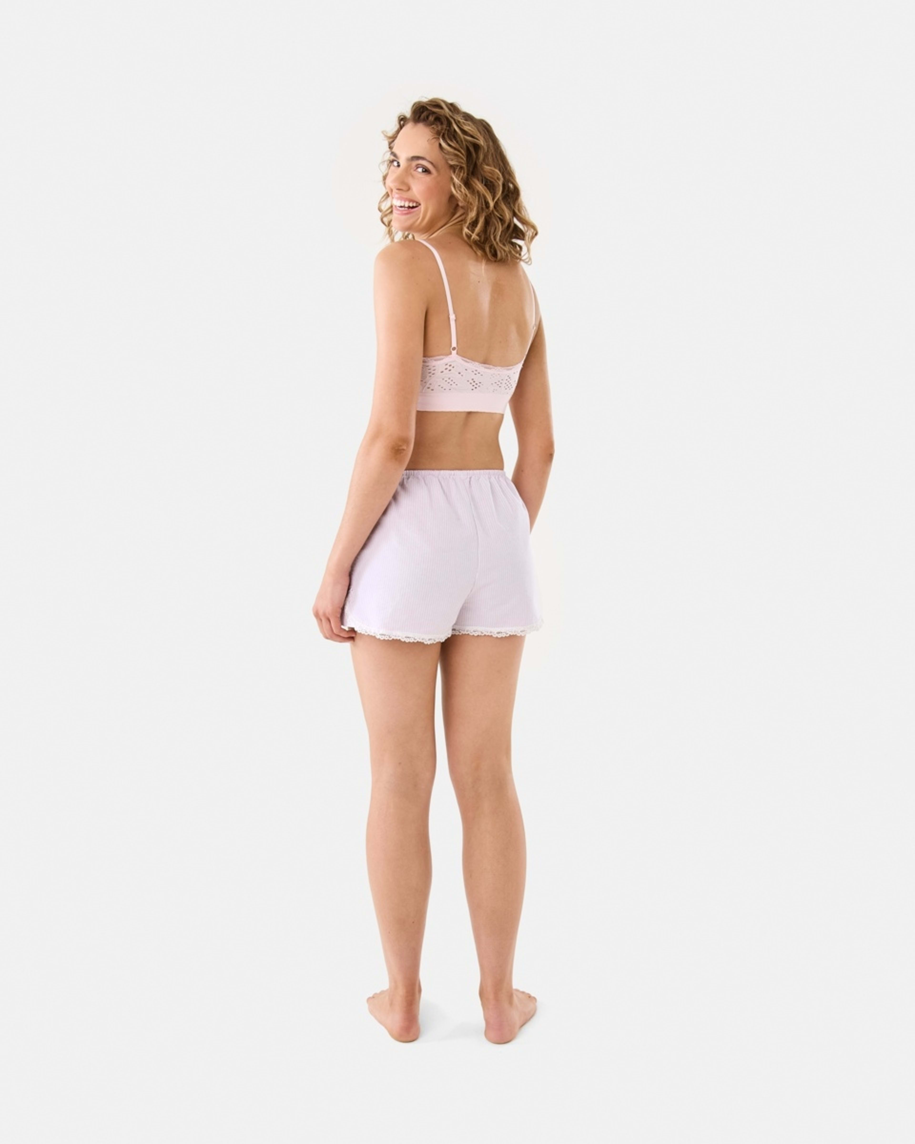 4 Stripe Lace Trim Shorts STRIPE PINK BALLERINA, 4 of 8