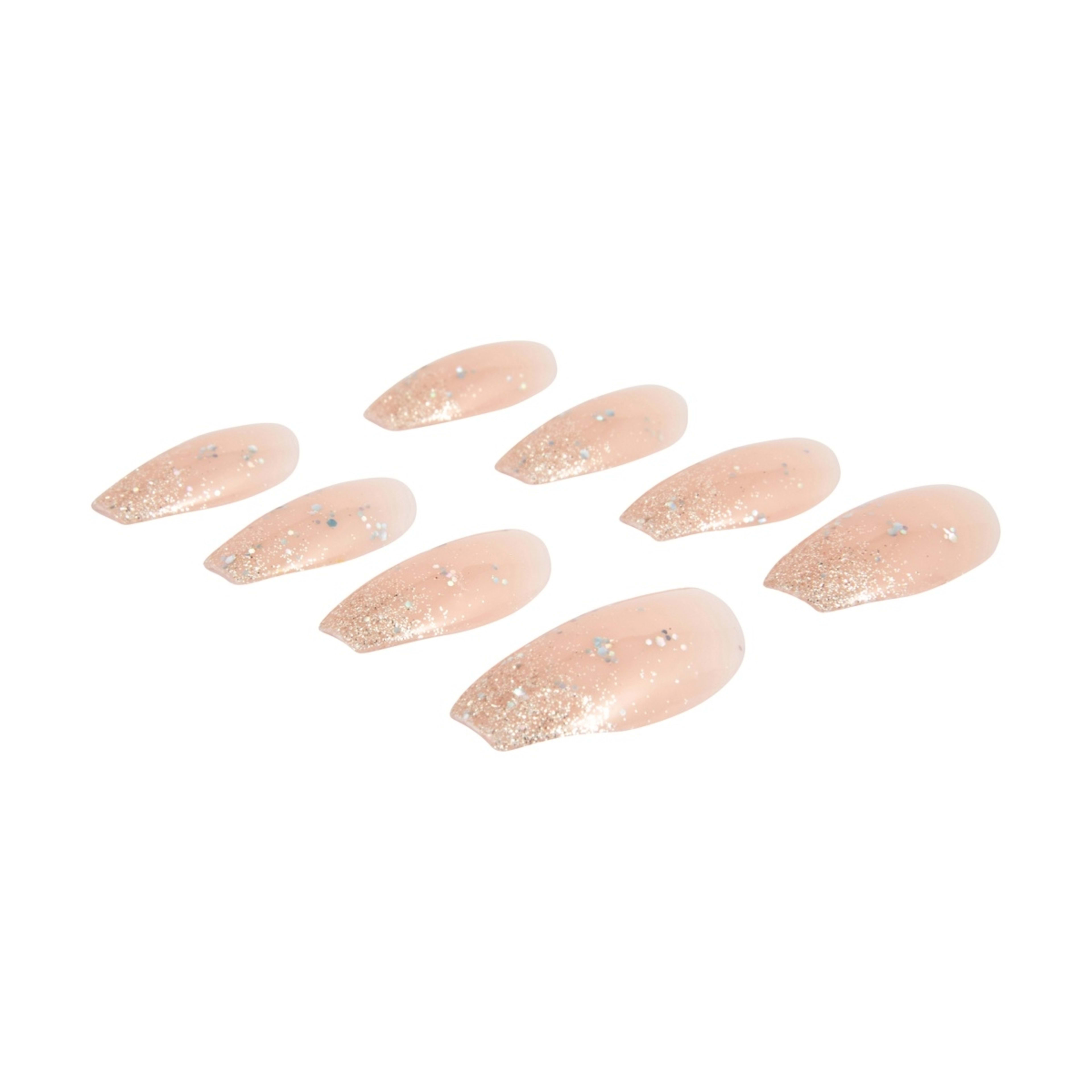 4 OXX Cosmetics 24 Pack Artificial Nails with Adhesive - Coffin Shape, Nude Gold Tone, 4 of 5