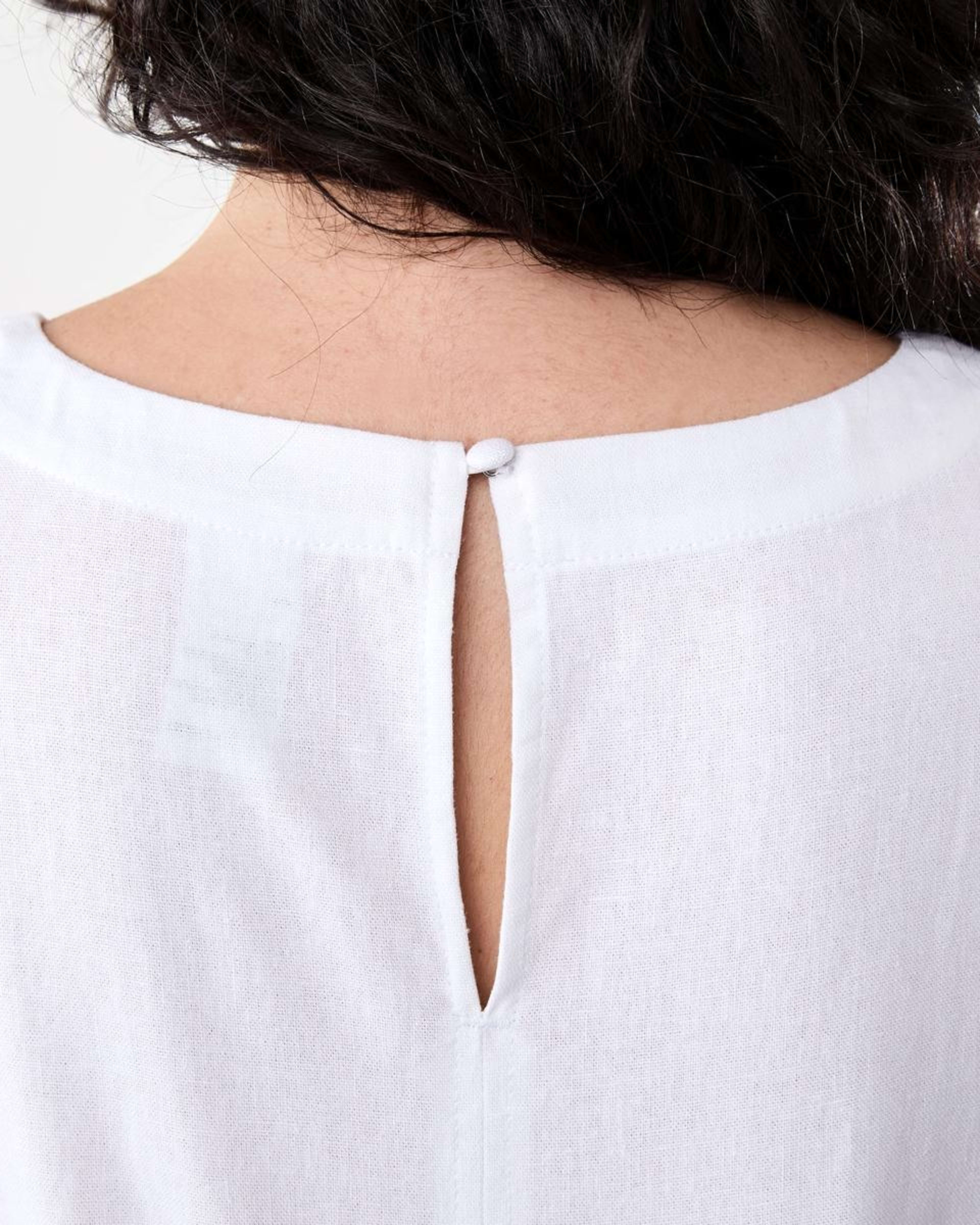 7 Long Sleeve Linen Blend Top WHITE, 7 of 7