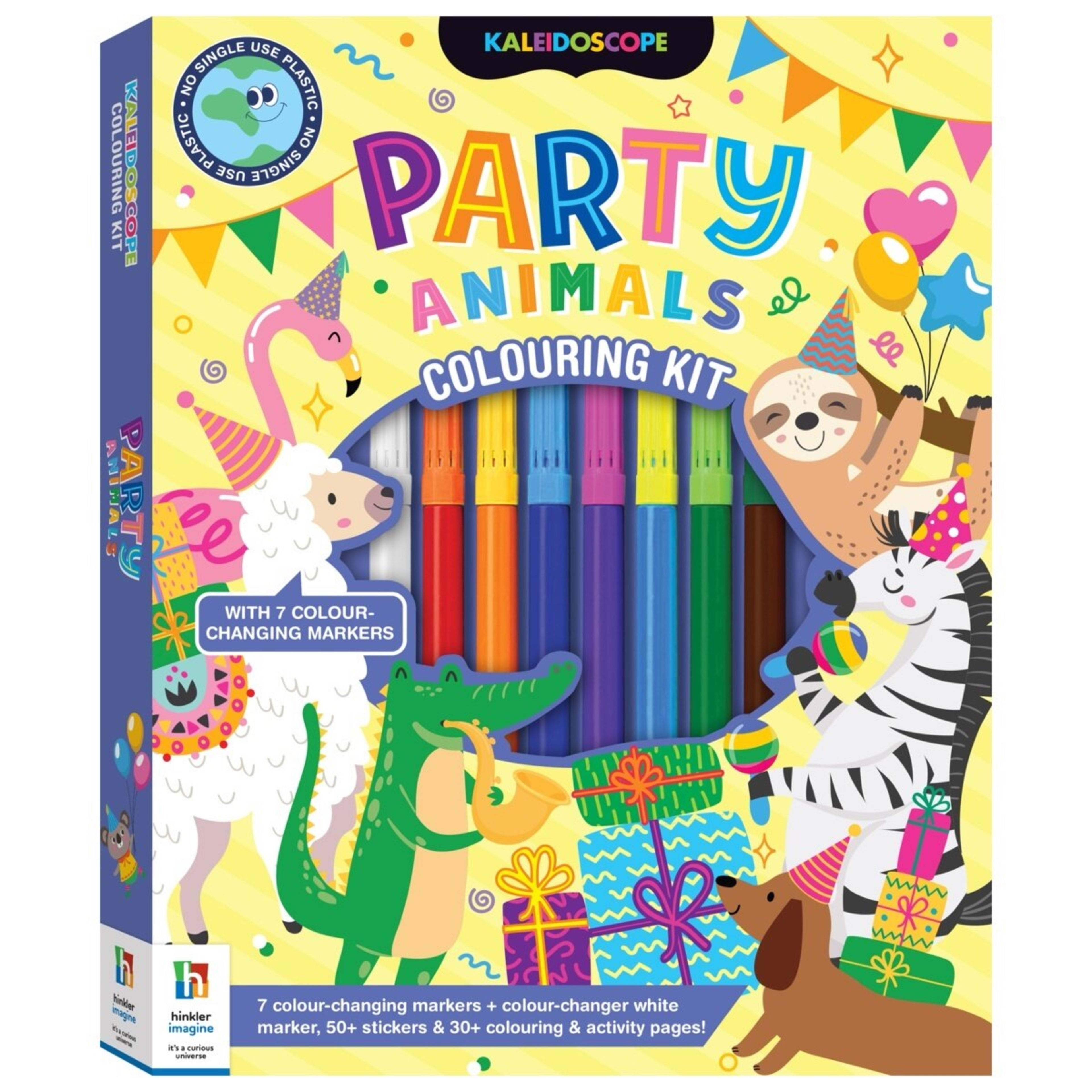 1 Kaleidoscope: Party Animals Colouring Kit - Book, 1 of 5