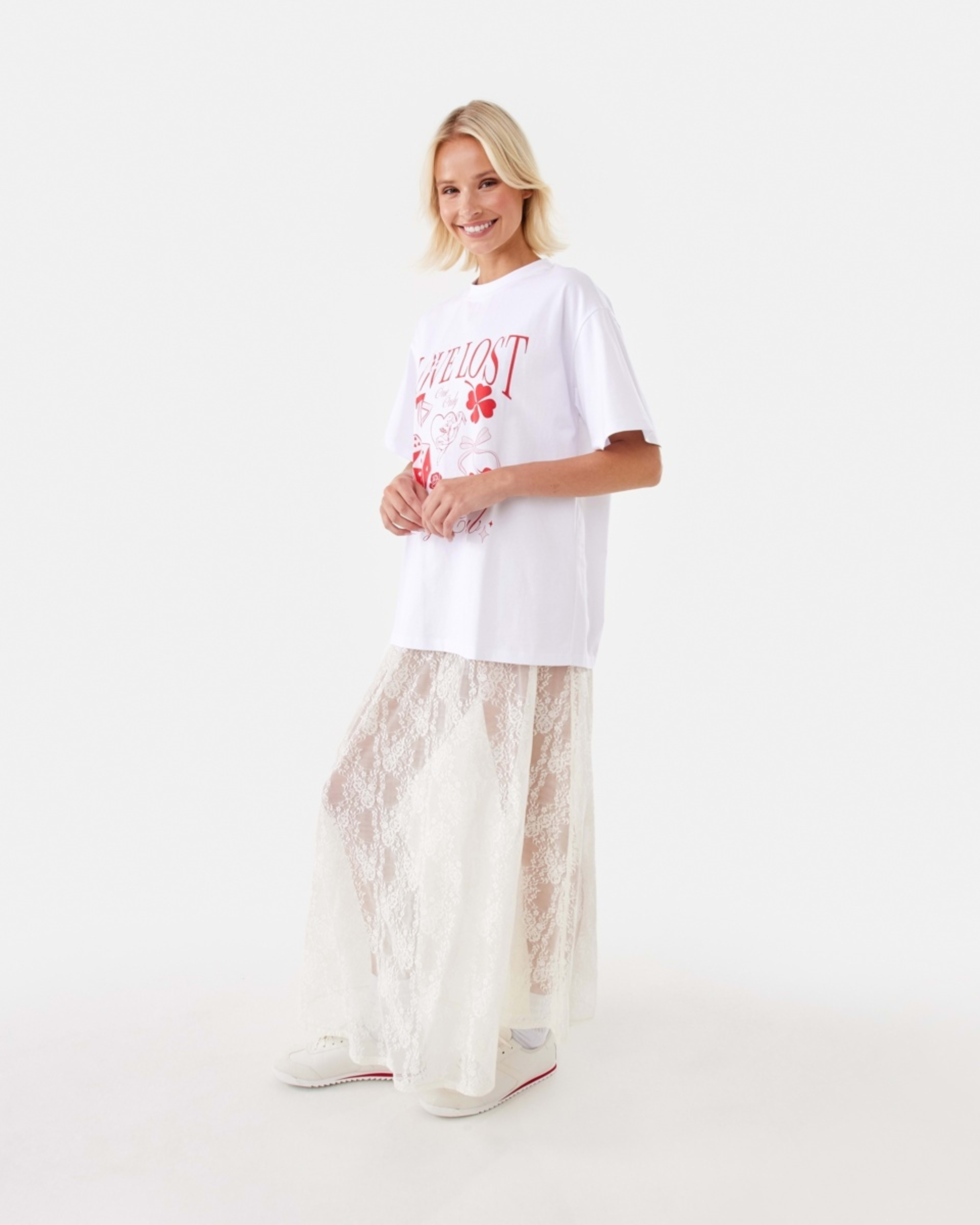 3 Lace Midi Skirt Prtn White, 3 of 8