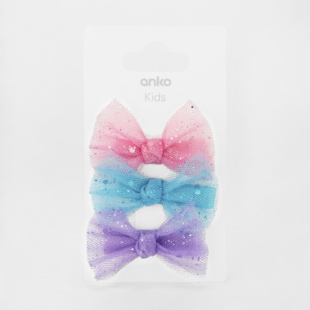 3 Pack Bow Hair Clips Kmart