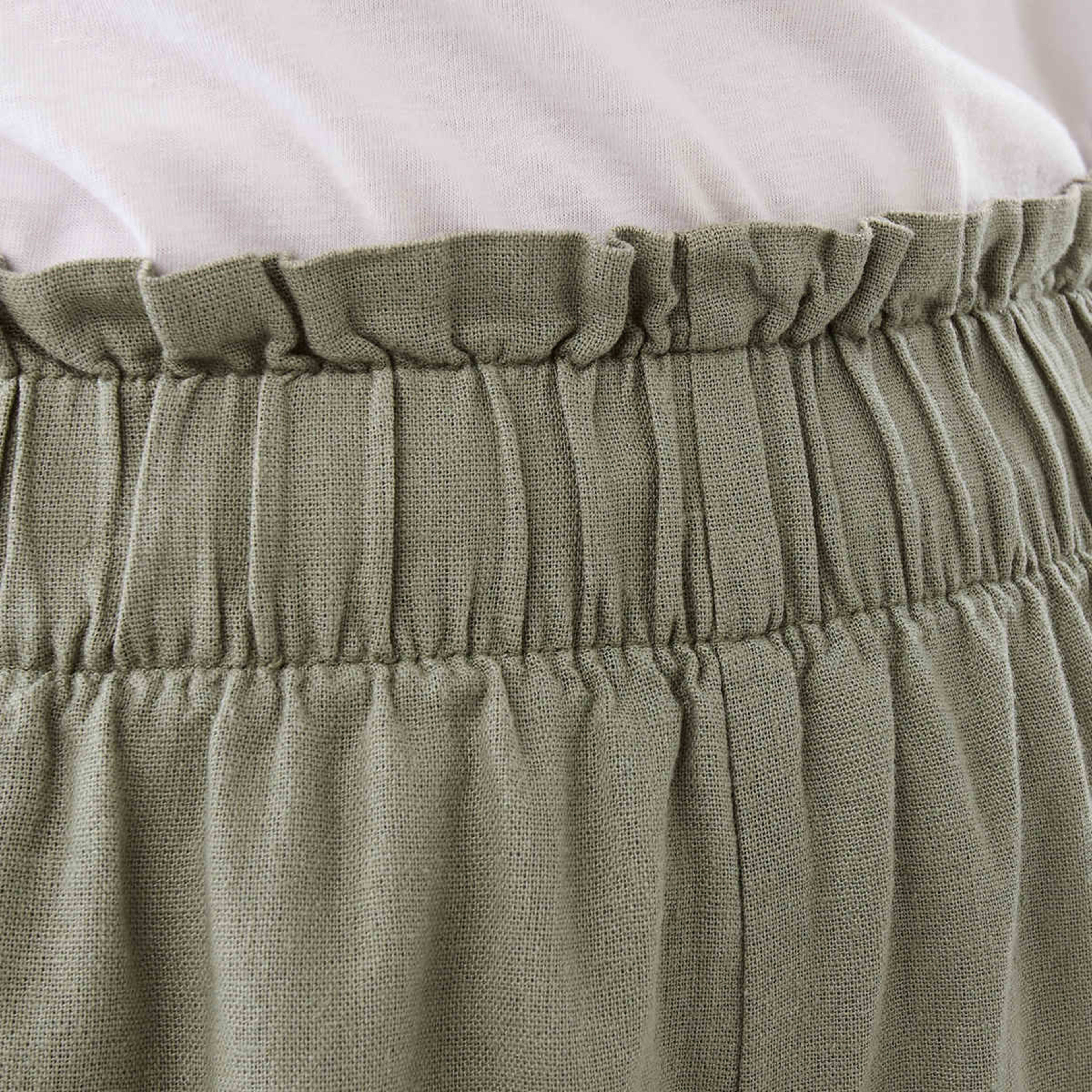 4 Linen Blend Culotte Soft Khaki, 4 of 5