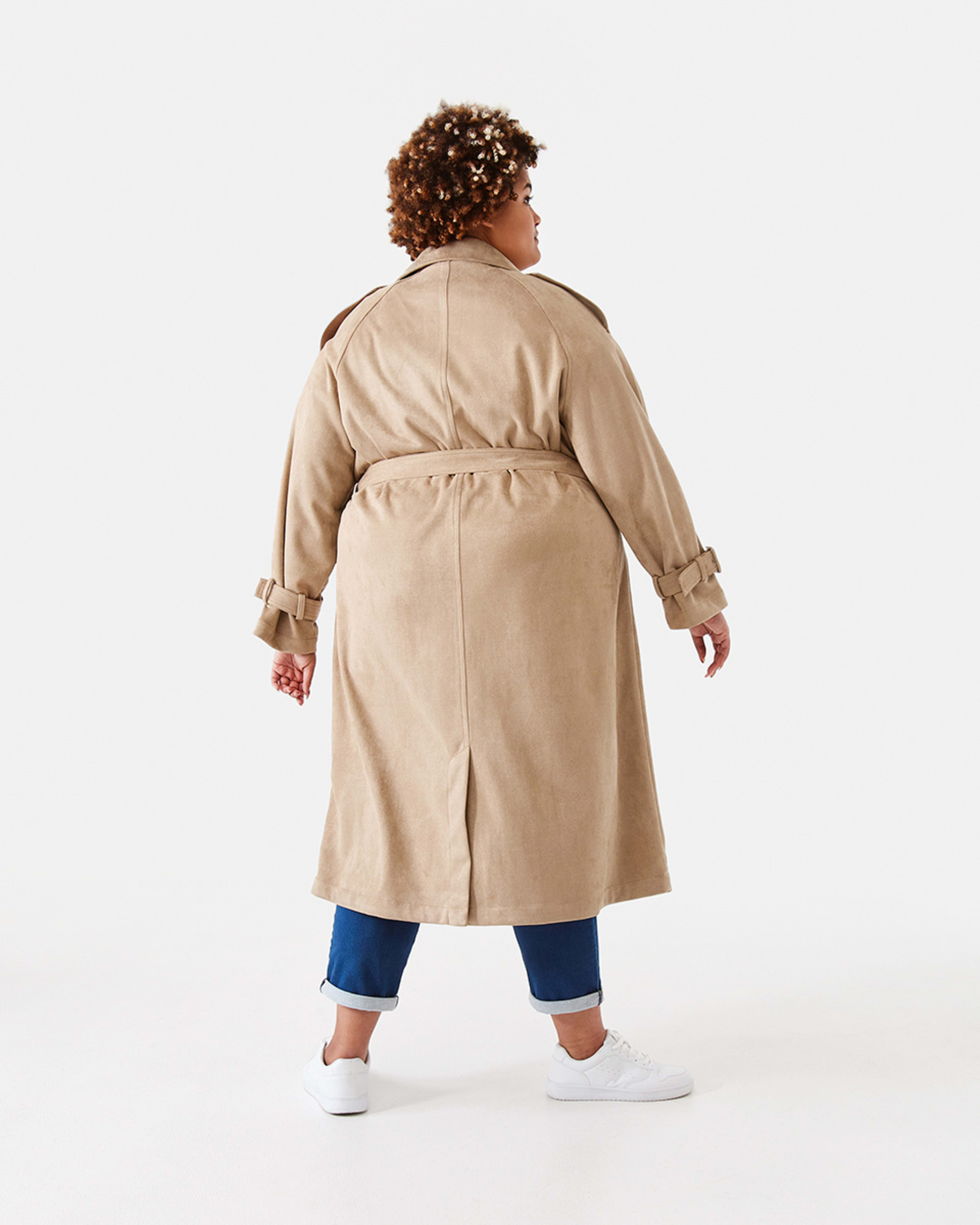 Curve Long Sleeve Trench Coat Kmart