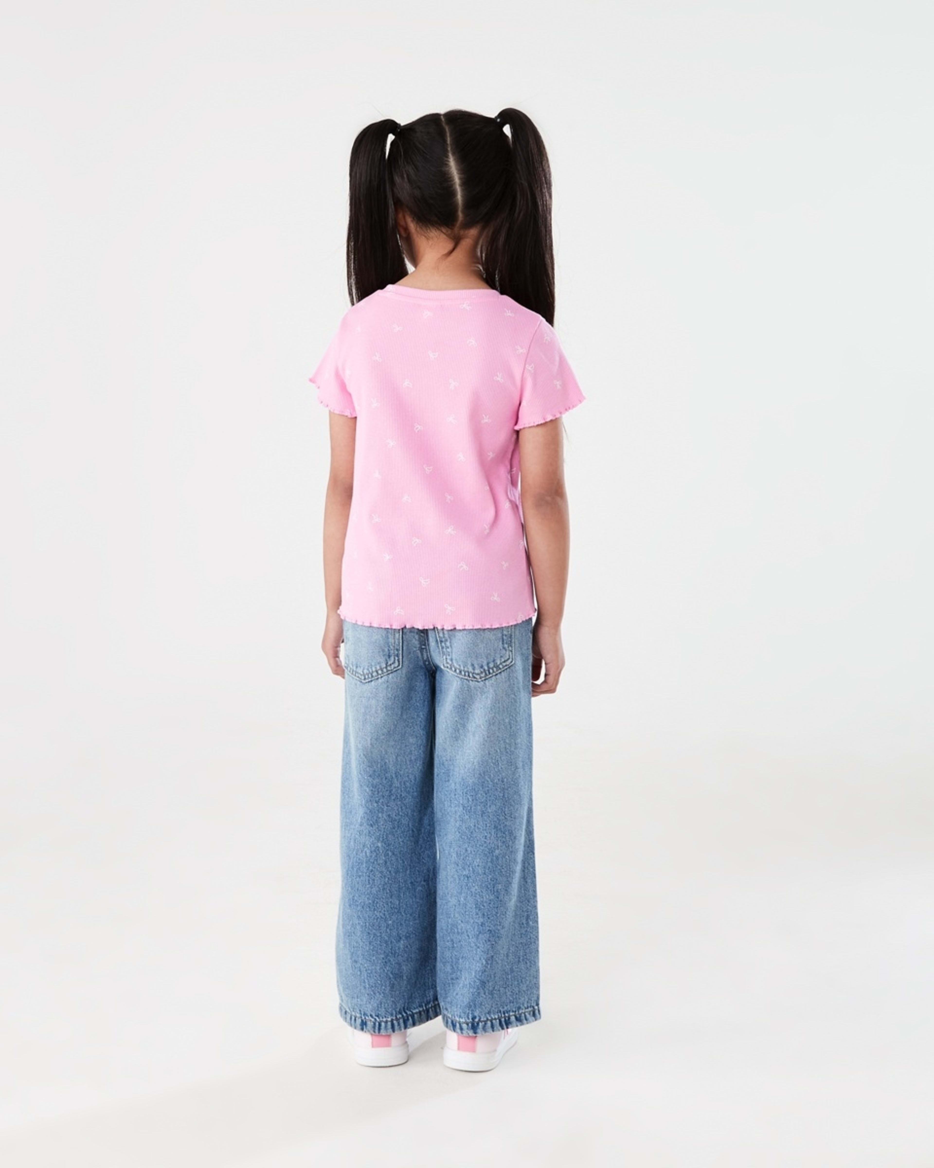 7 Short Sleeve Rib T-shirt CUTE BOWS PRISMATIC PINK, 7 of 7