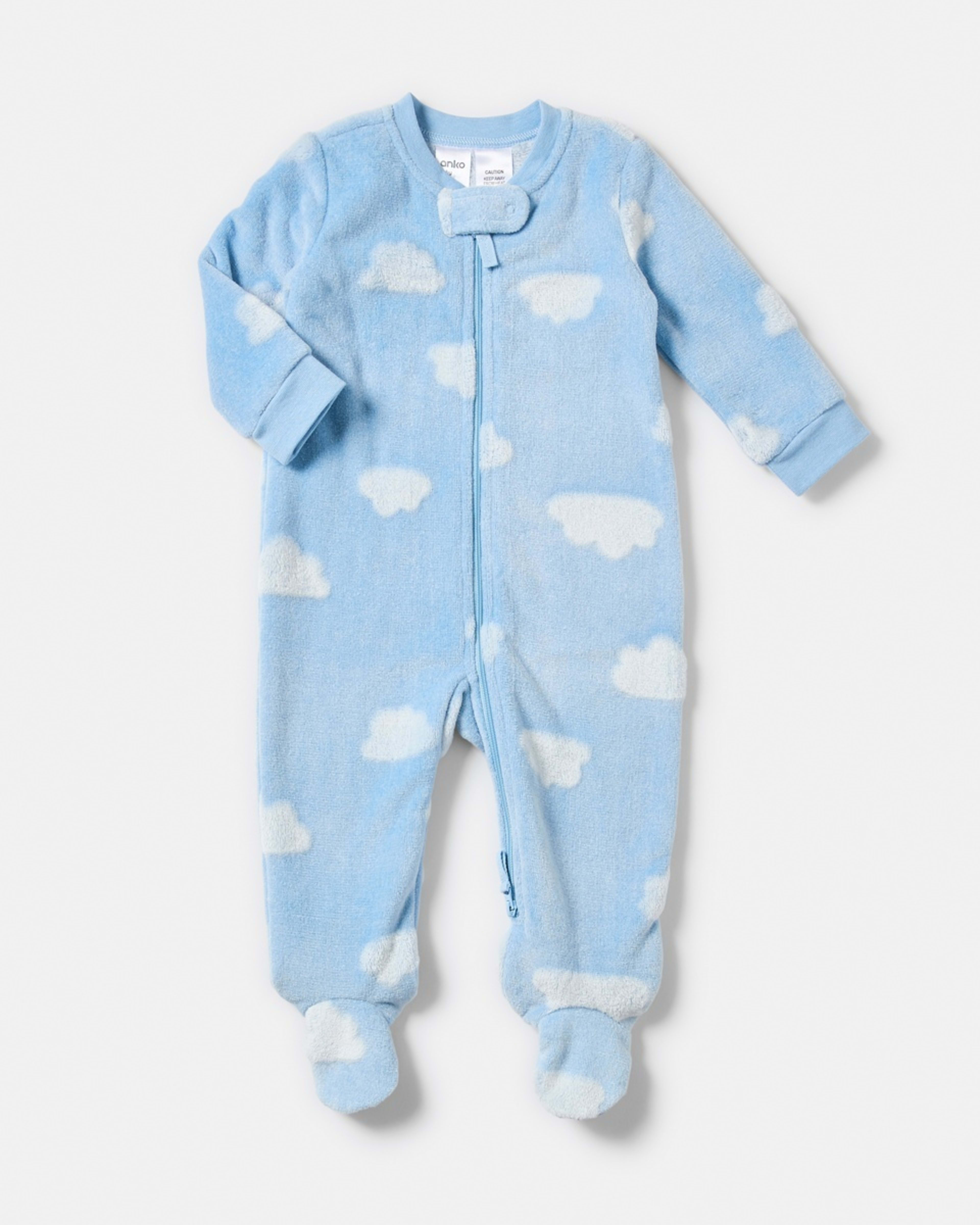 1 Fluffy Pramsuit Blu Clds, 1 of 4