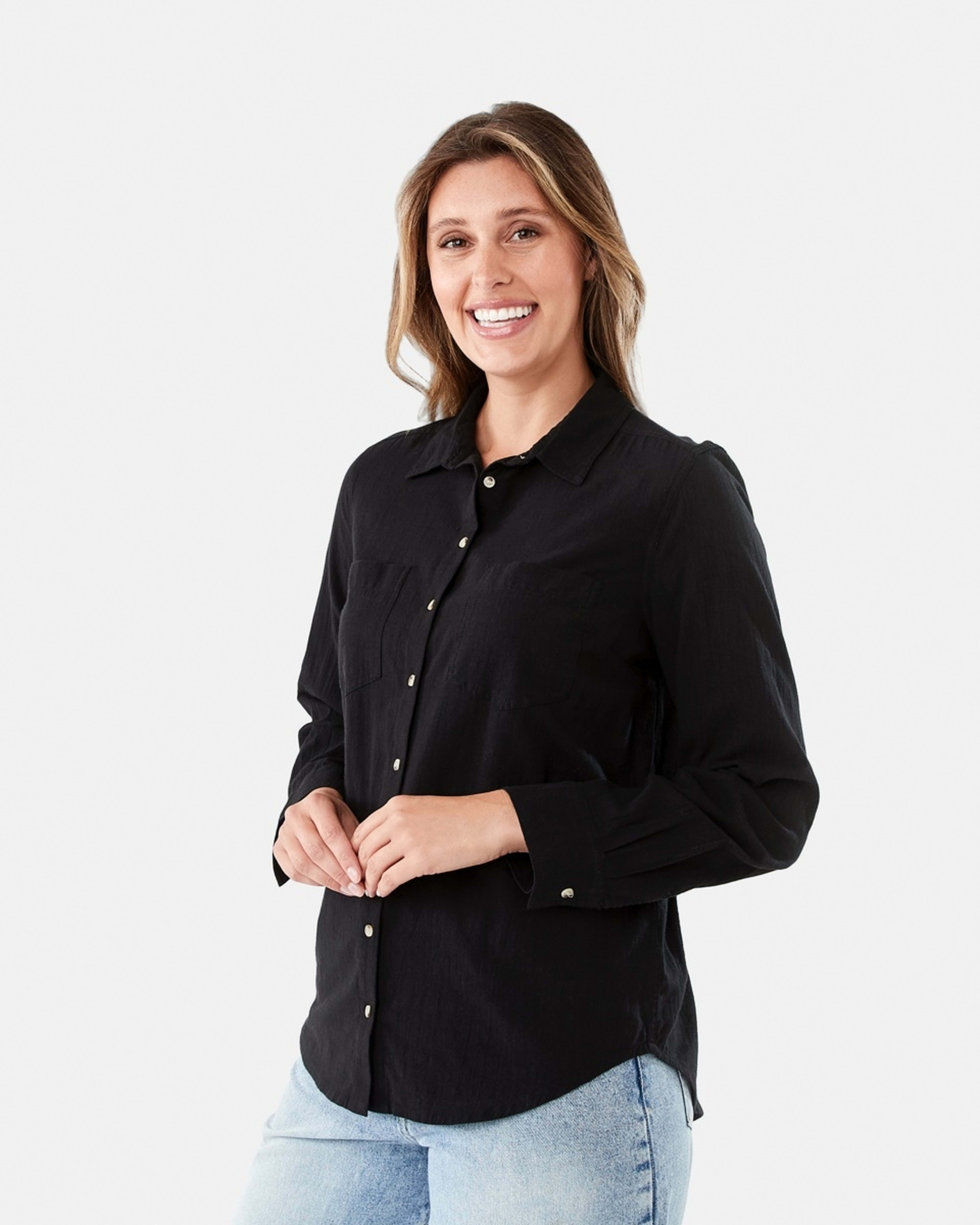 2 Long Sleeve Casual Shirt Black, 2 of 8