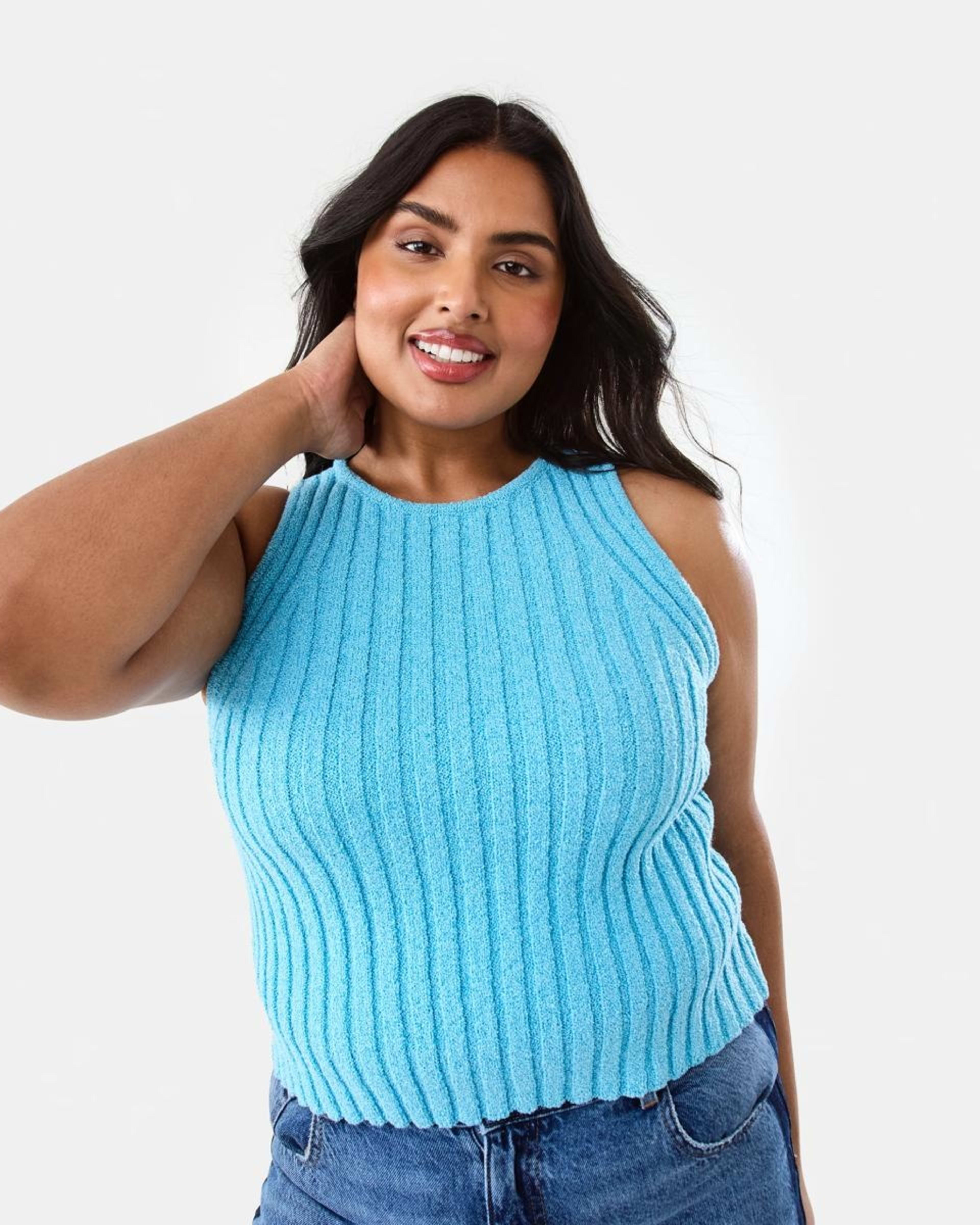 3 Cut Away Rib Tank BLUE TOPAZ, 3 of 8