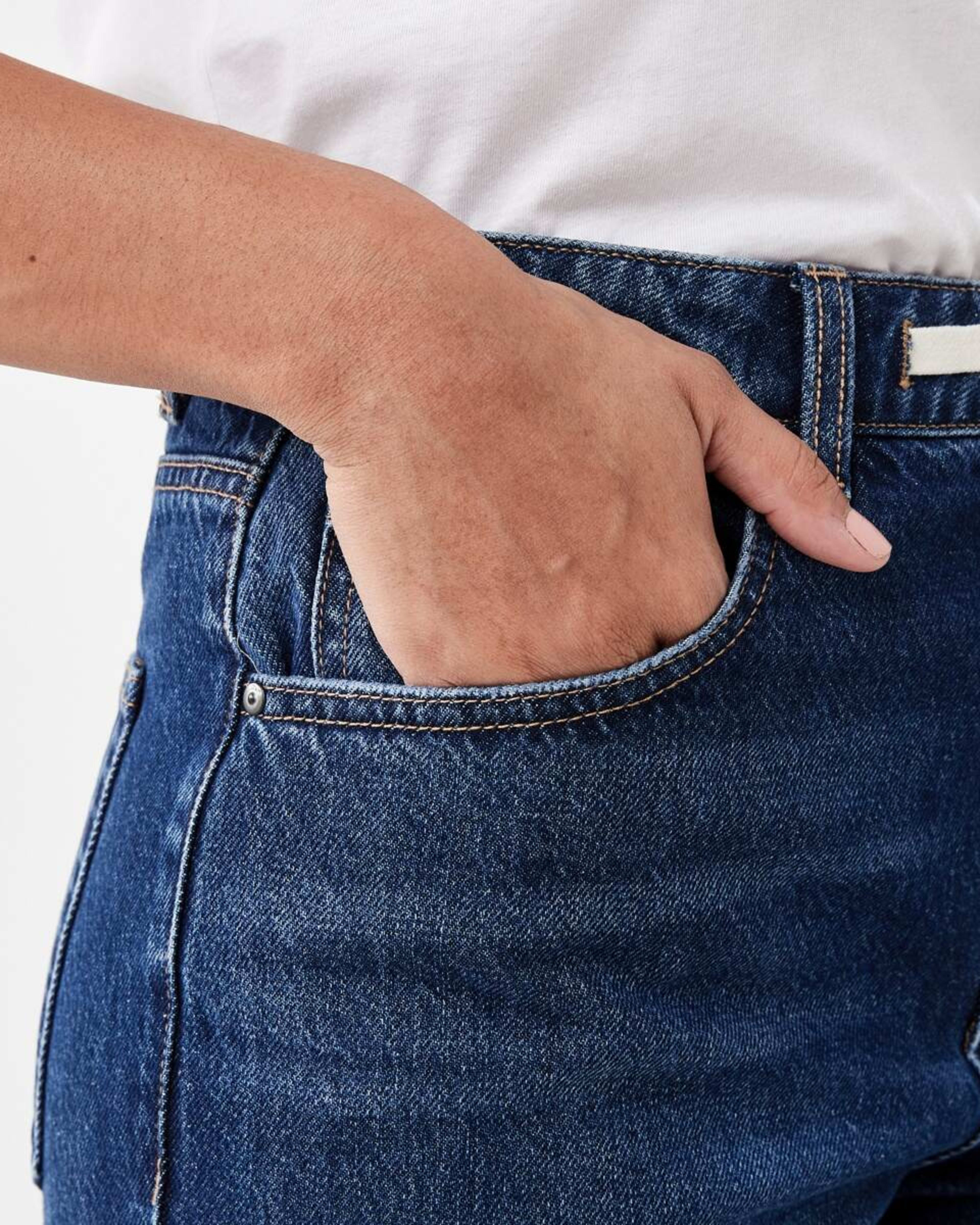 5 Wide Tie Waist Jeans Dark Wash, 5 of 5