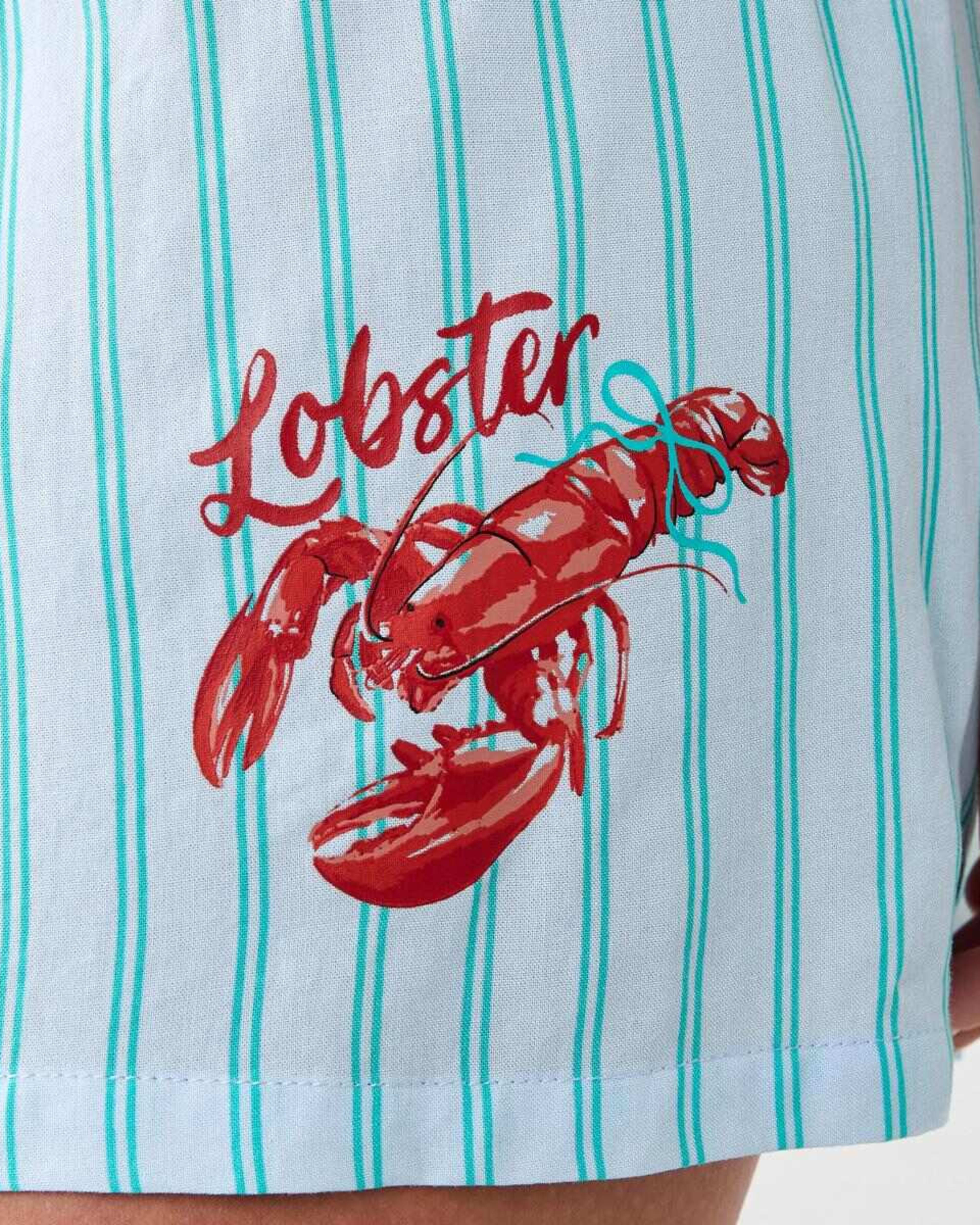 7 Print Knit T-shirt and Woven Shorts Pyjama Set Lobster, 7 of 8