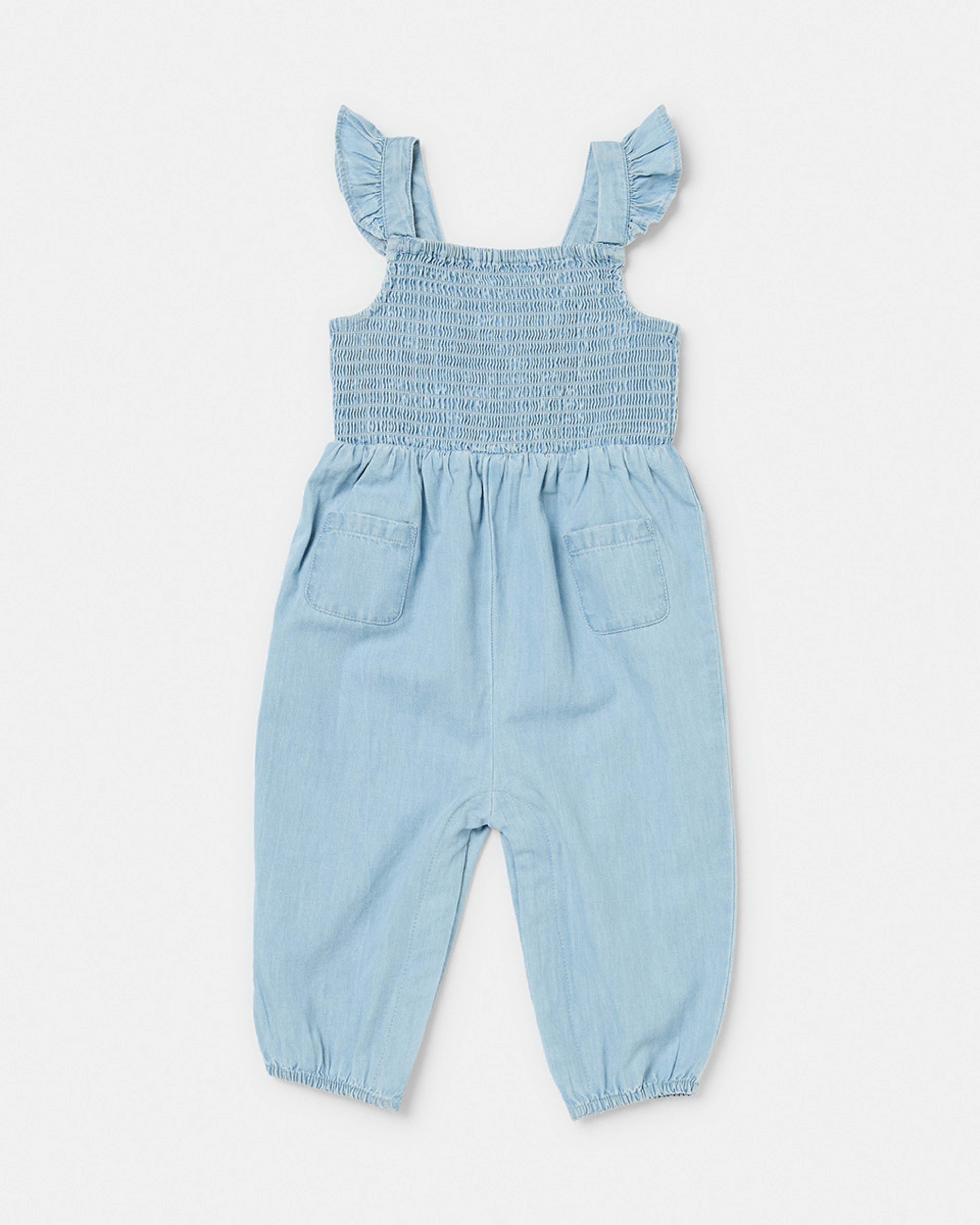 1 Shirred Romper Chambray, 1 of 3