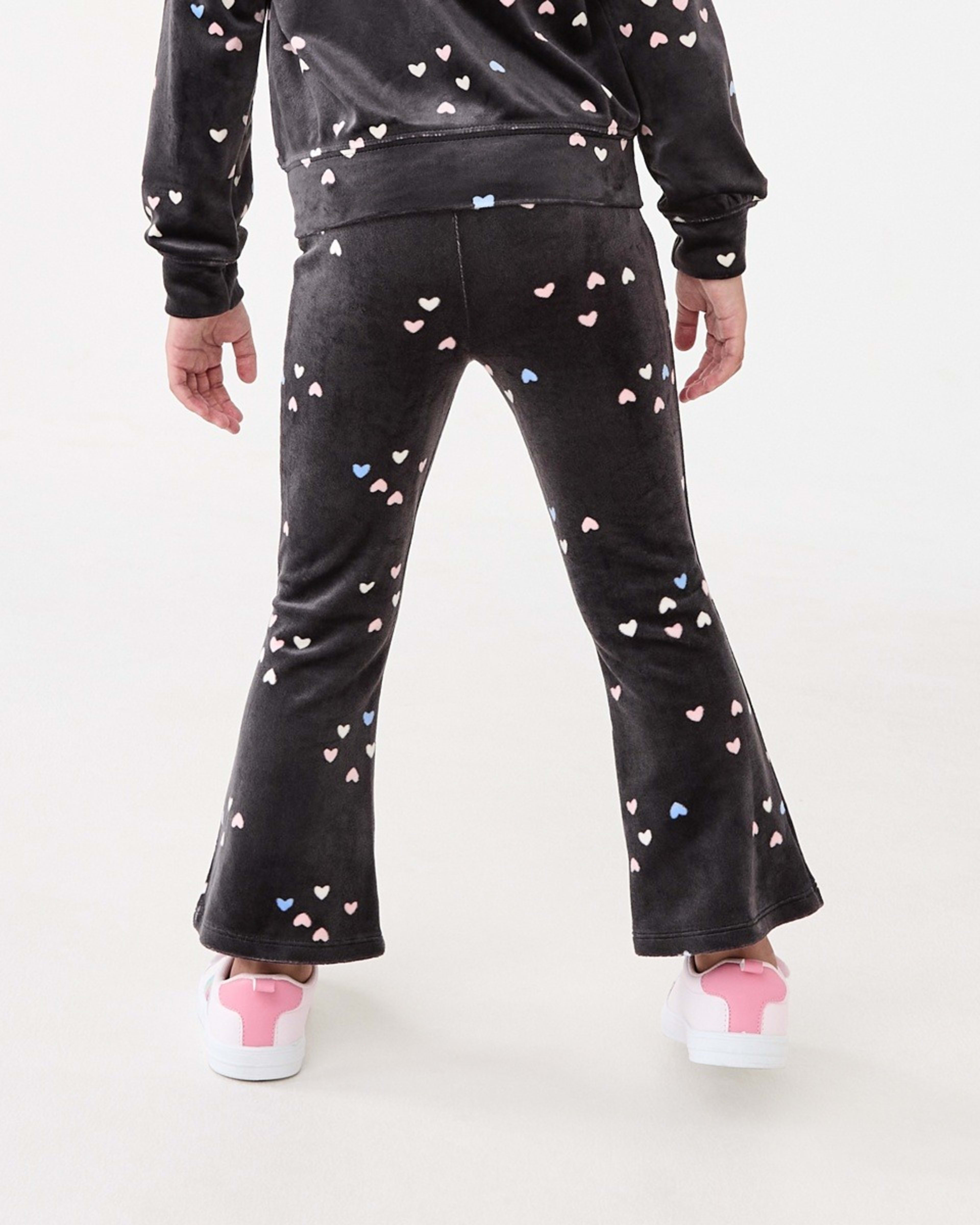 2 Velour Flare Leggings Hearts, 2 of 7
