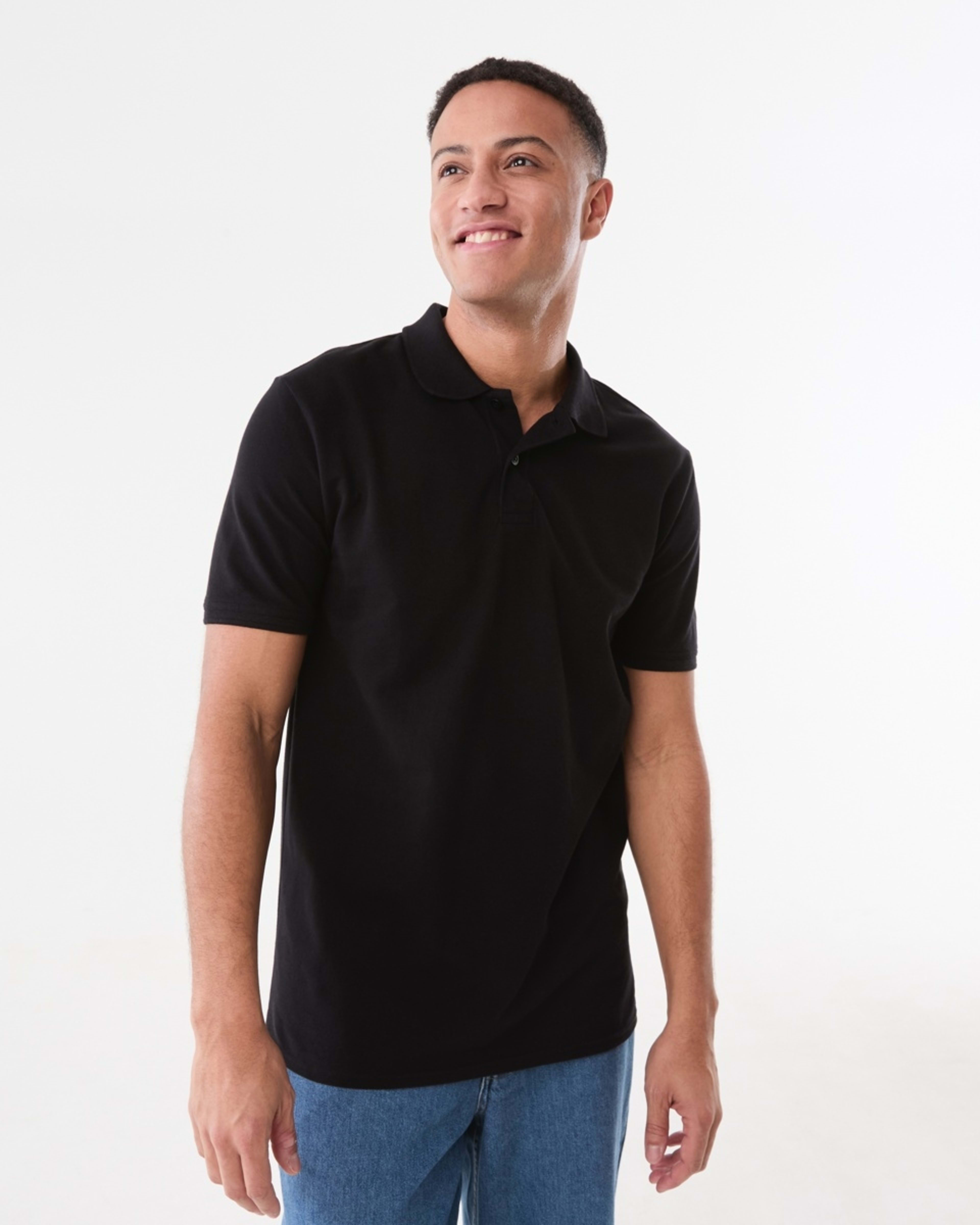 1 Basic Pique Polo BLACK, 1 of 7