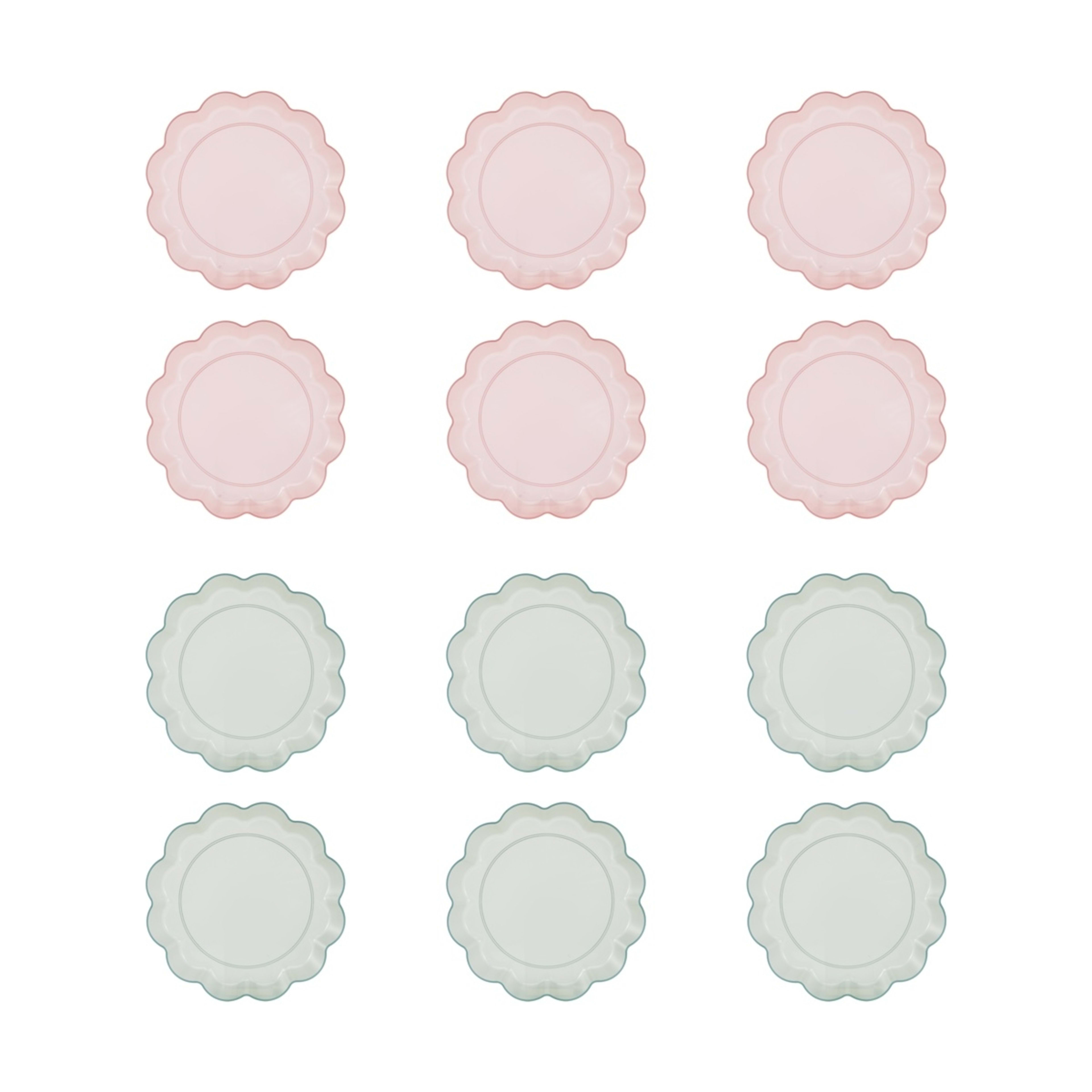 1 6 Piece Reusable Scalloped Plates - Assorted