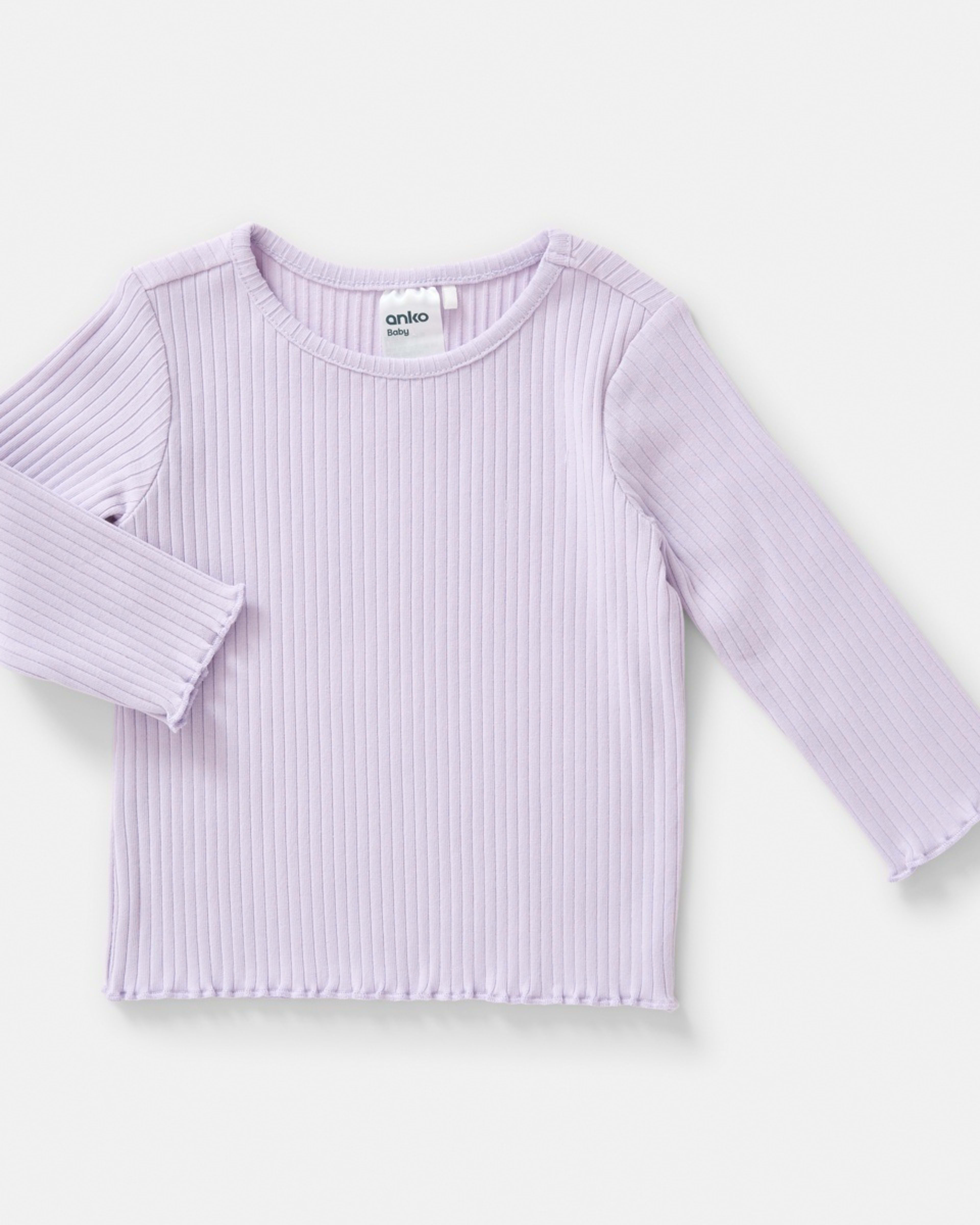4 3 Pack Long Sleeve Rib T-shirts Purple Stripe Multi Pack, 4 of 8